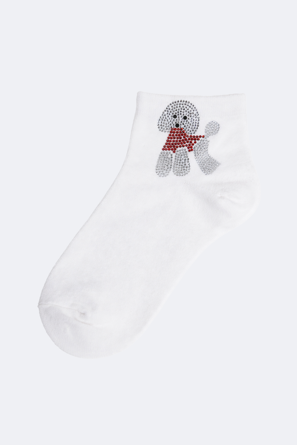 Rhinestone poodle ankle socks