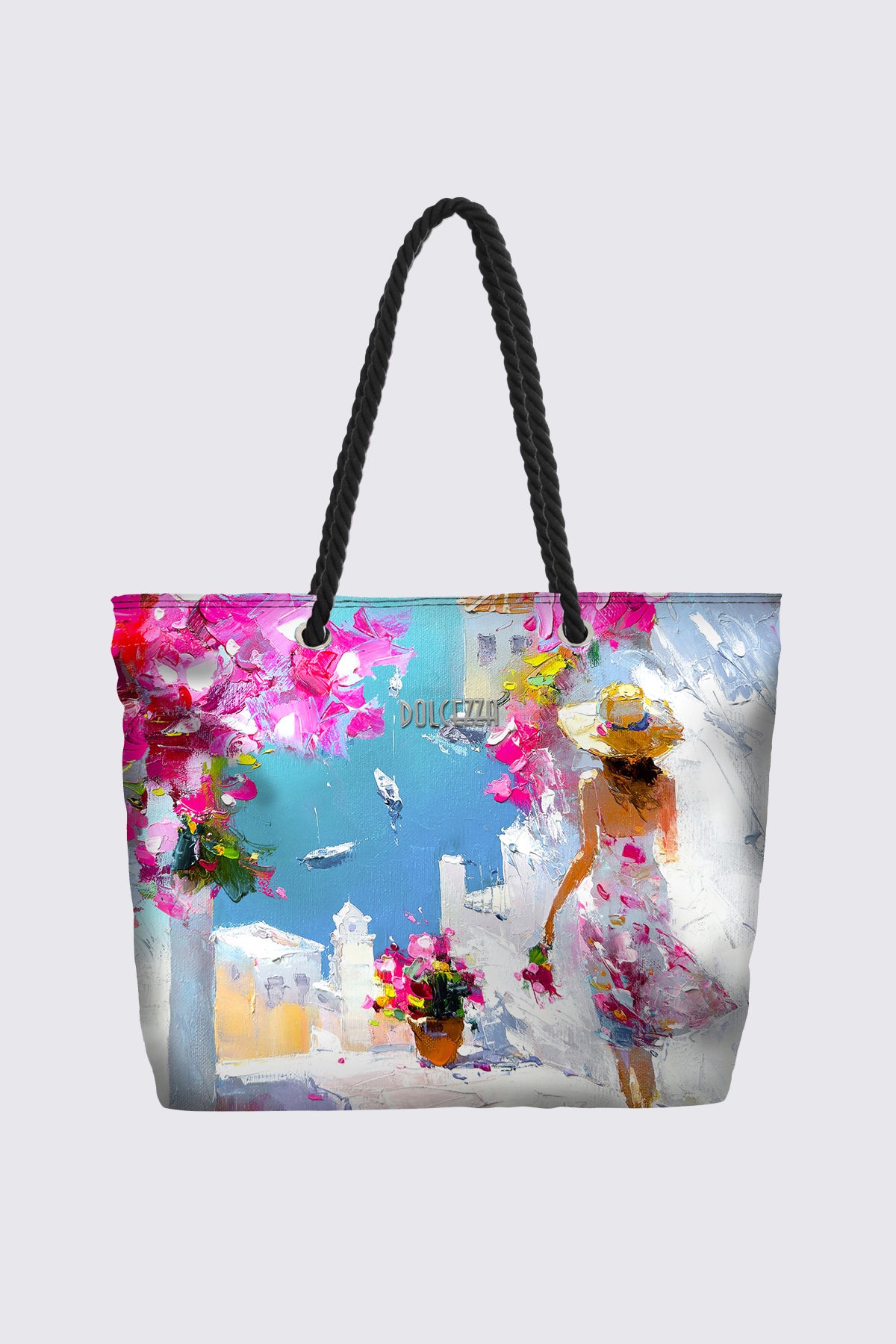 Capri print beach bag