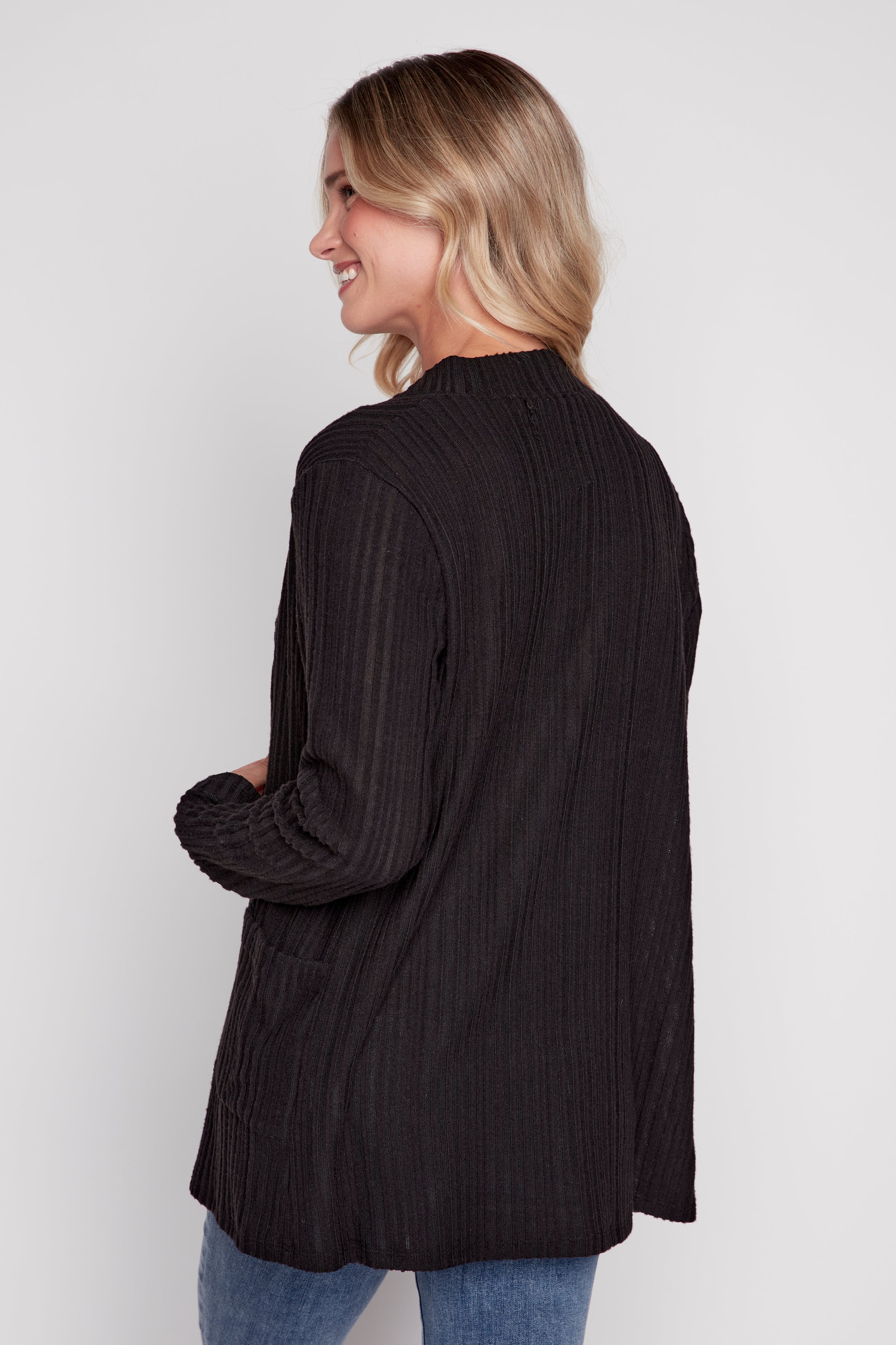 Judge collar knit cardigan