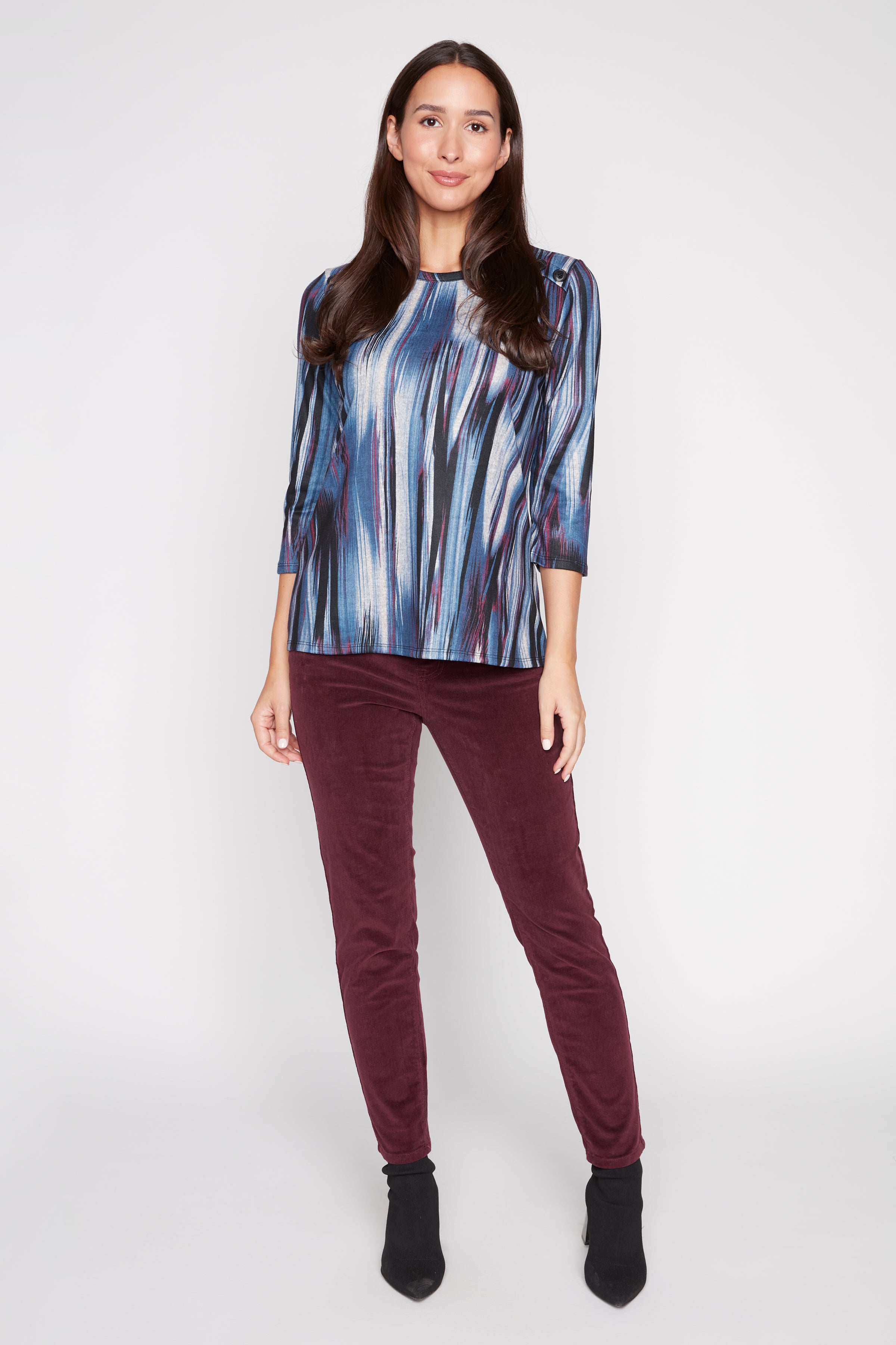 Abstract print button detail top