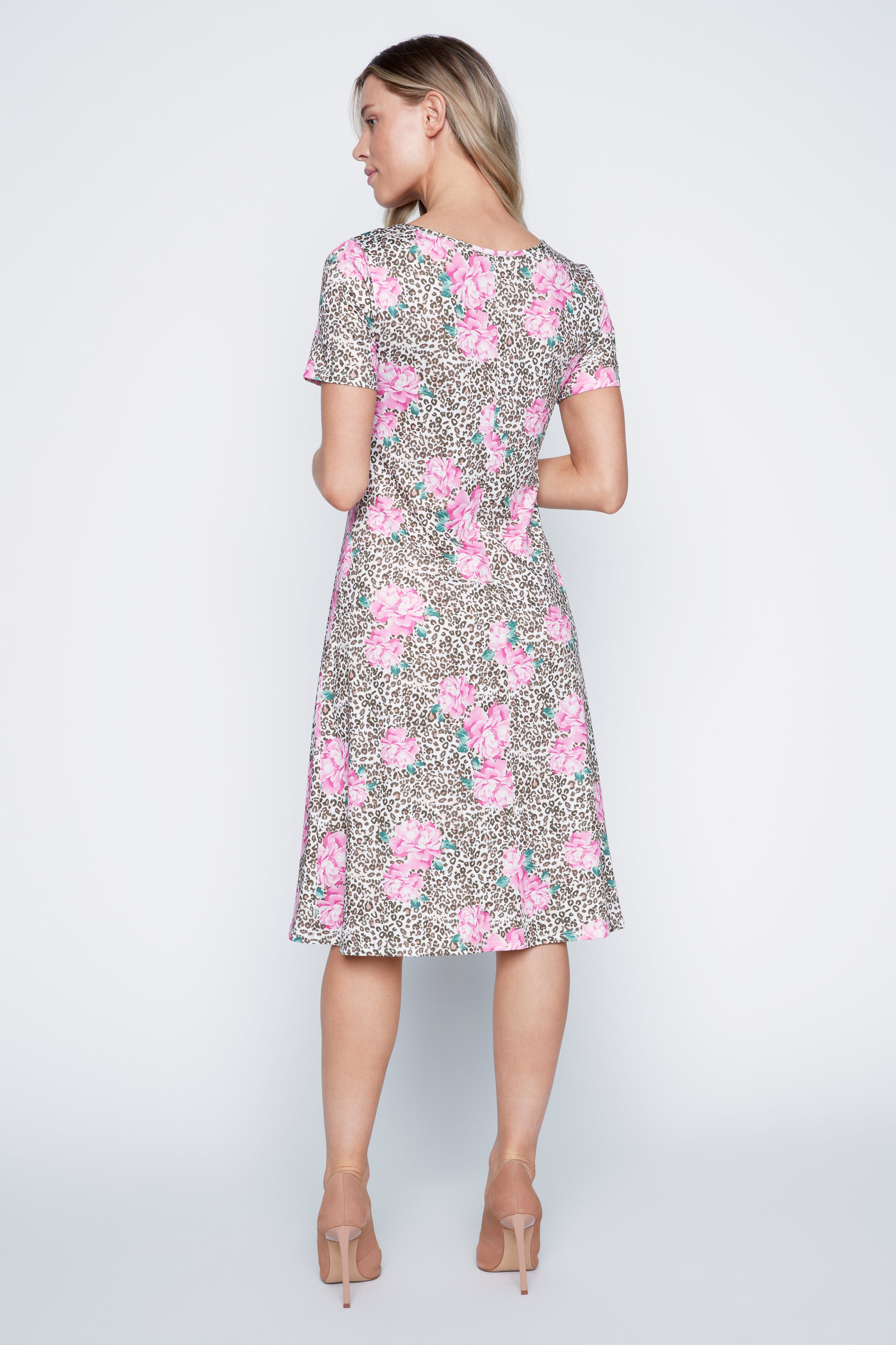 Animal and roses print sun dress