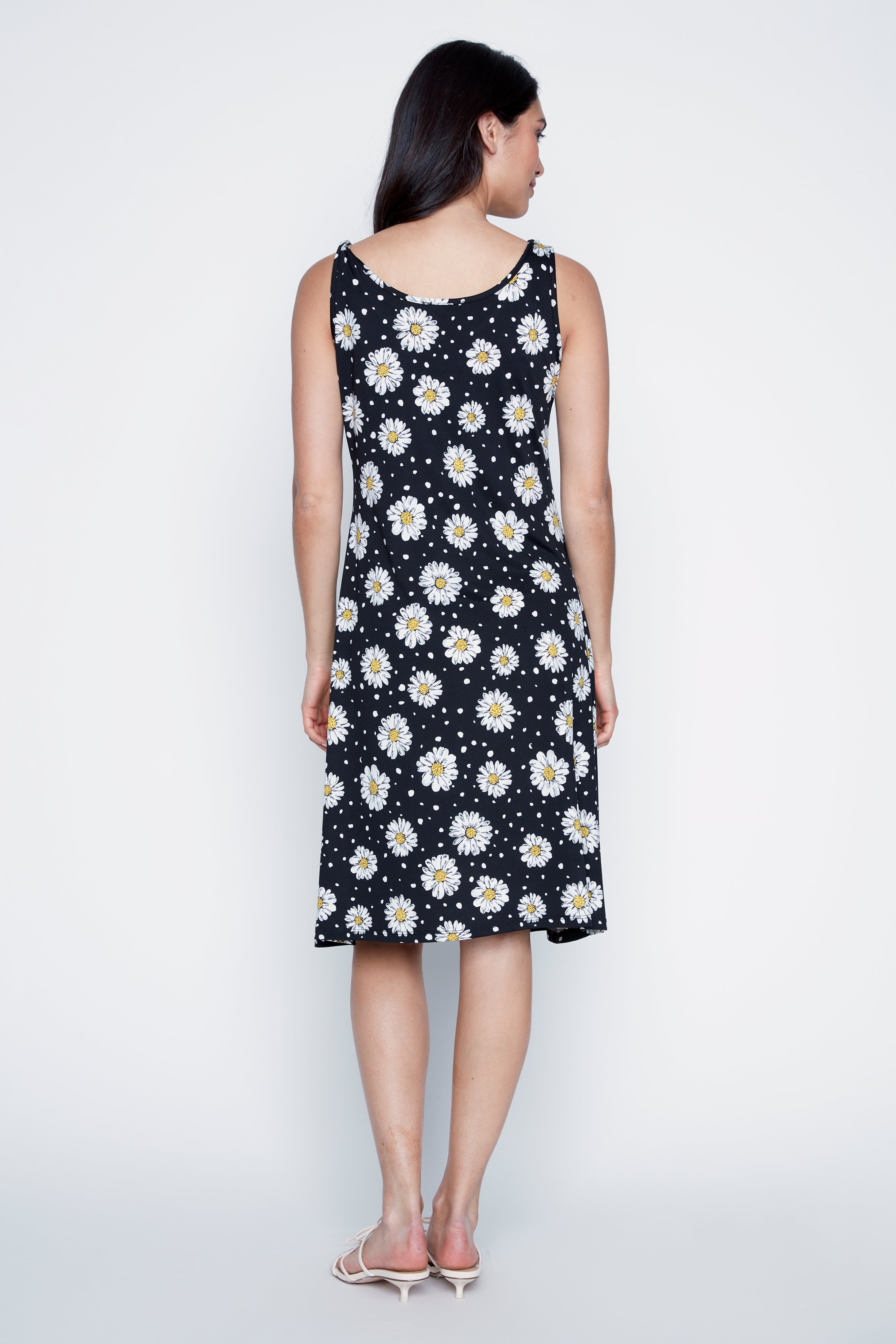 Daisy and dot print sun dress