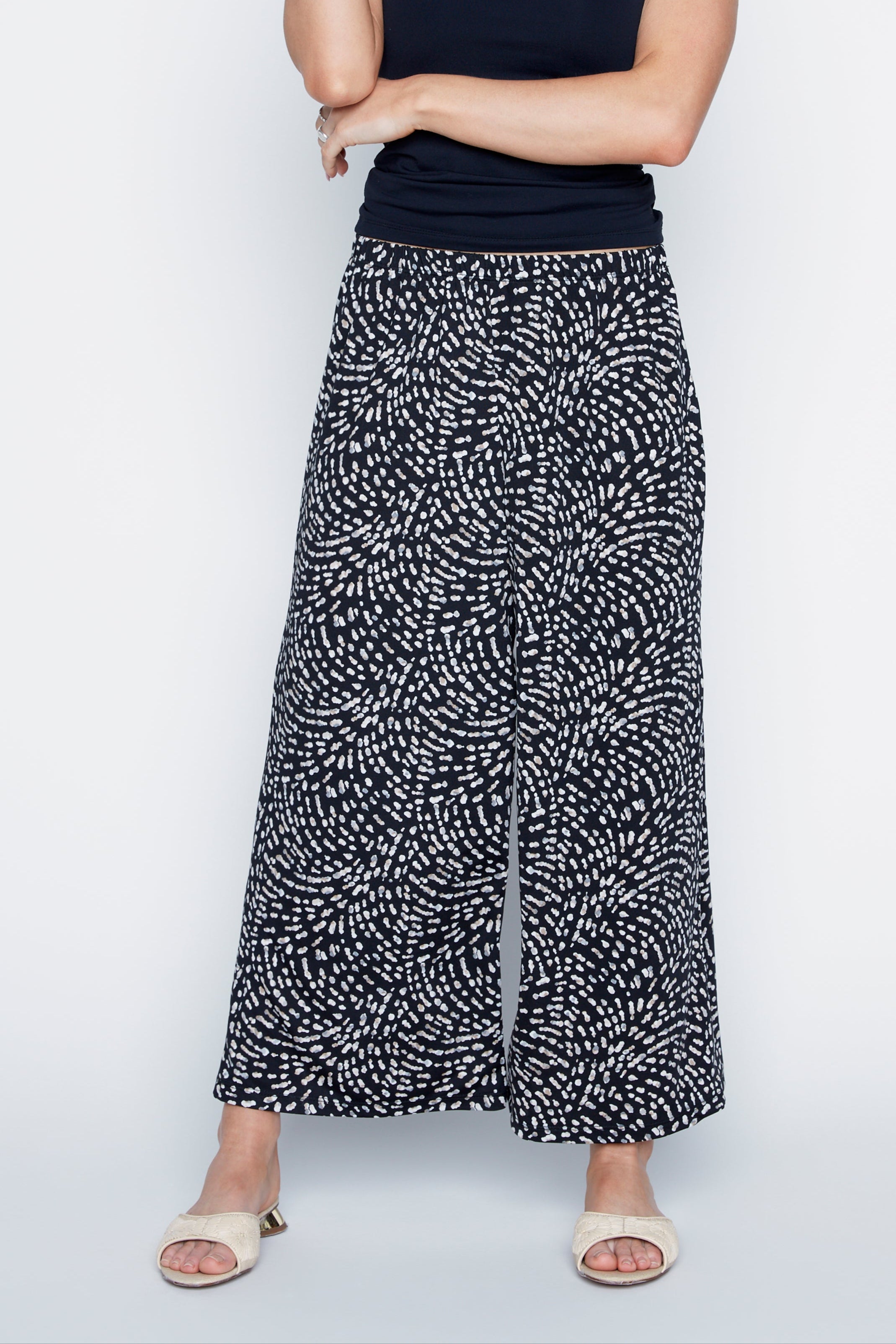 Abstract print gaucho pant