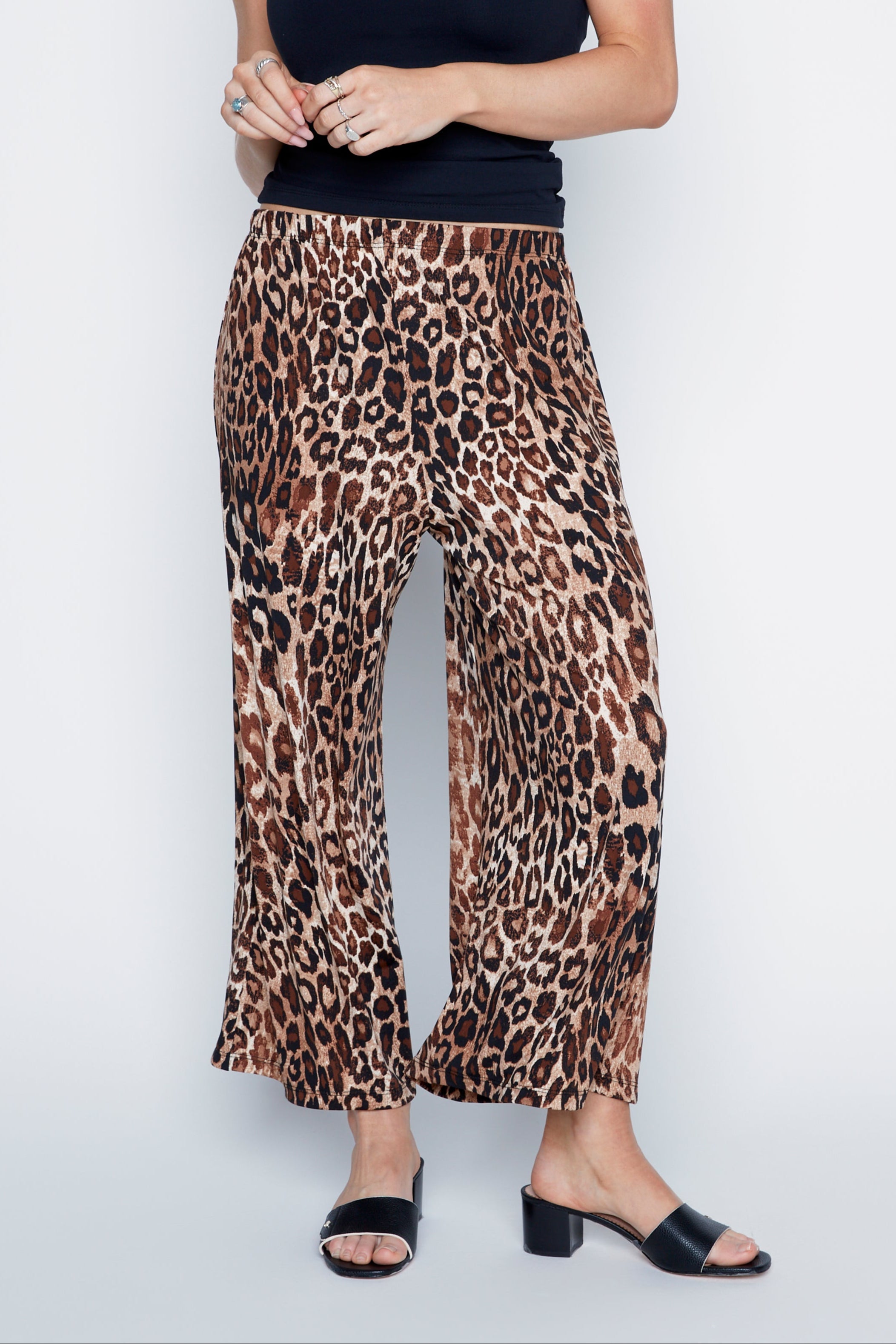 Leopard print gaucho pant