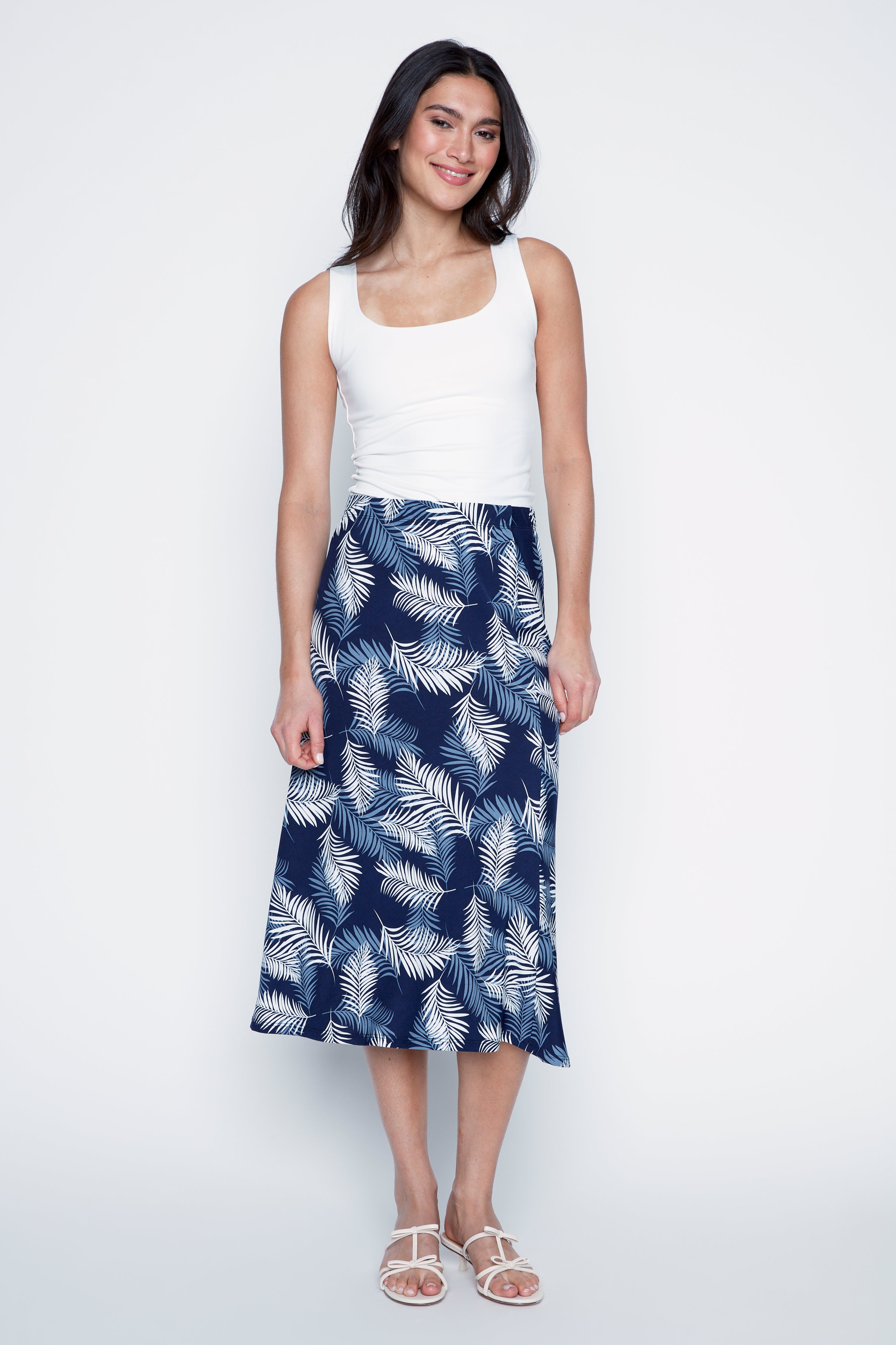 Tropical leaves pattern skirt