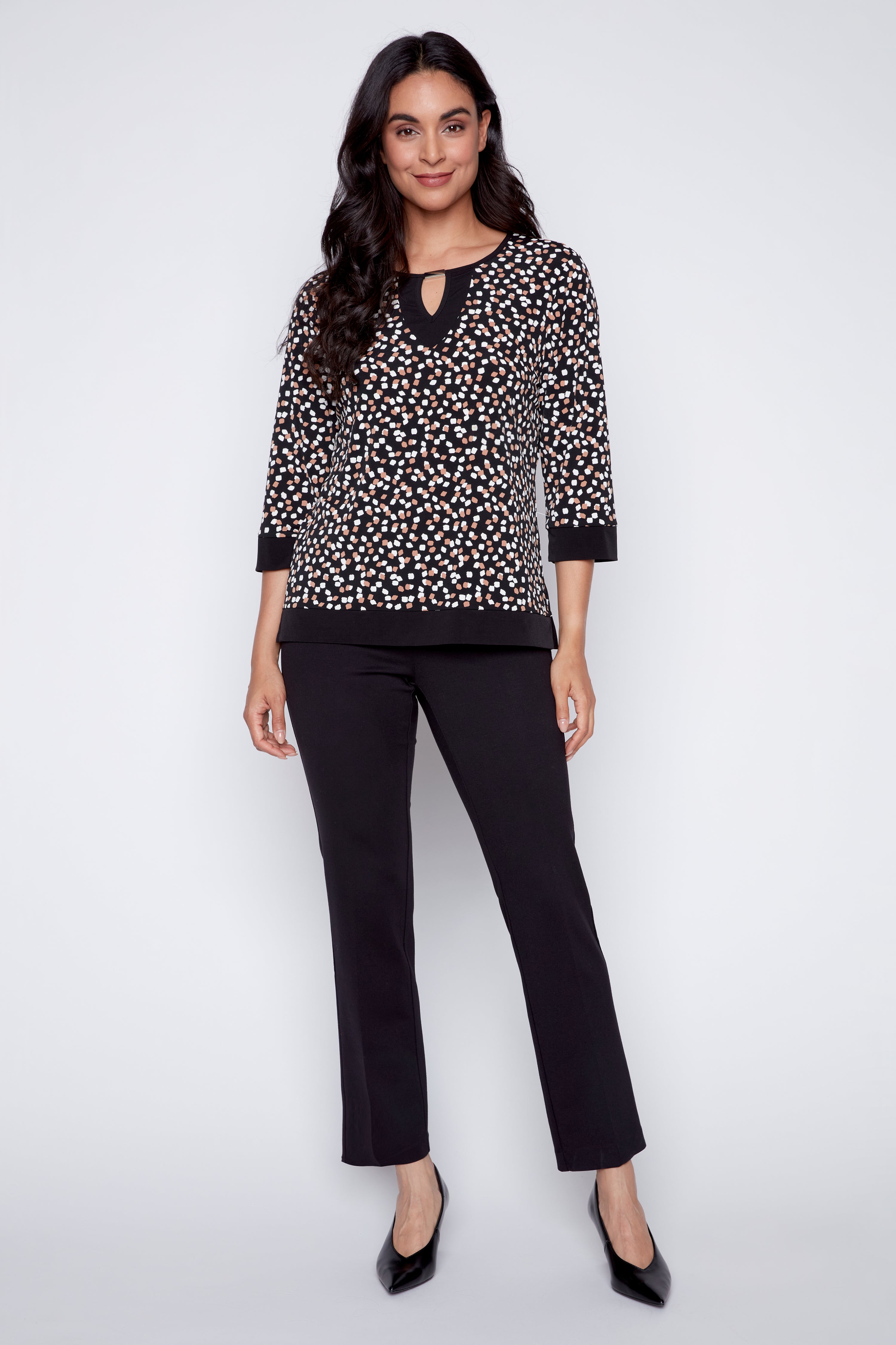 Contrast trim tunic