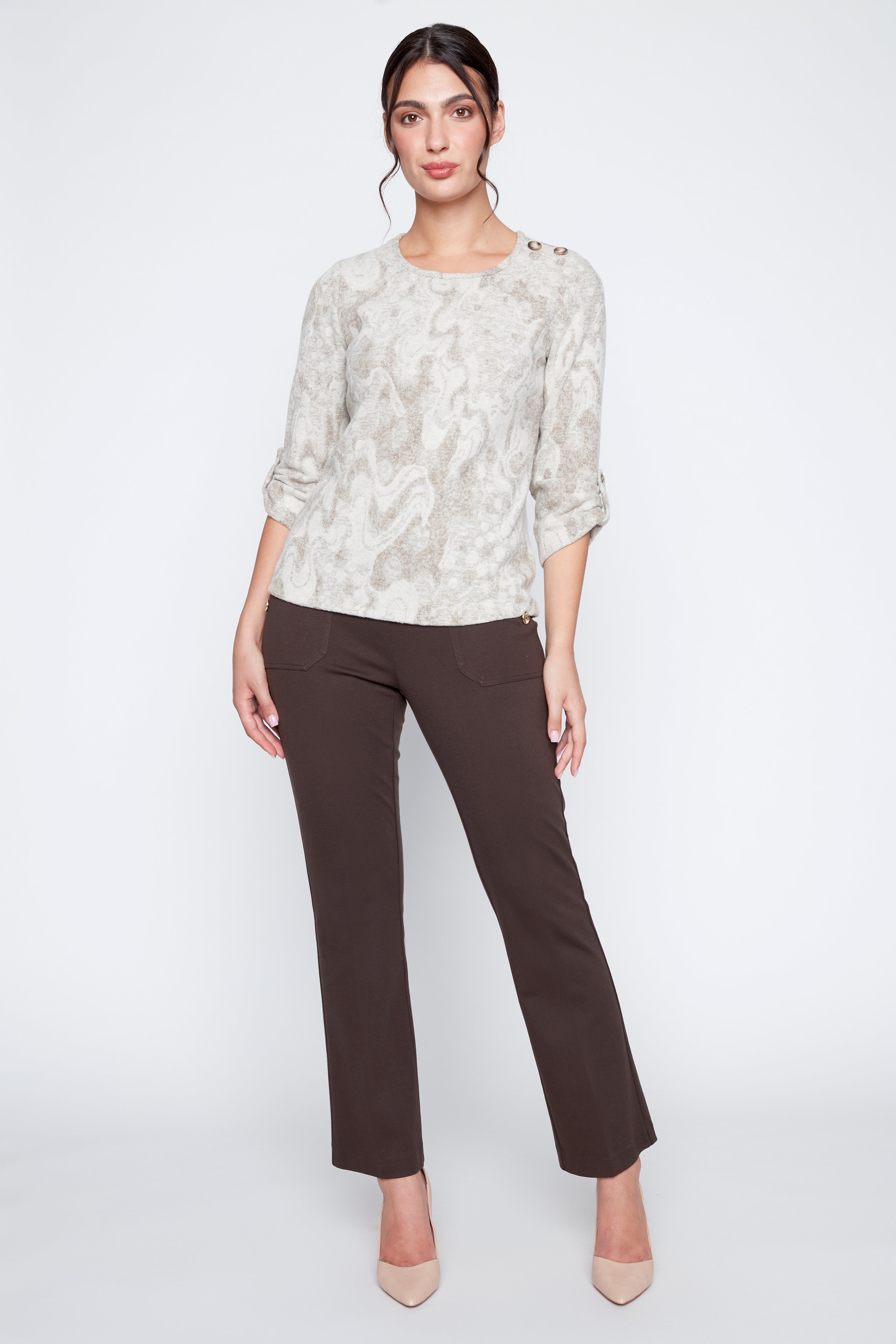 Le haut en maille jacquard