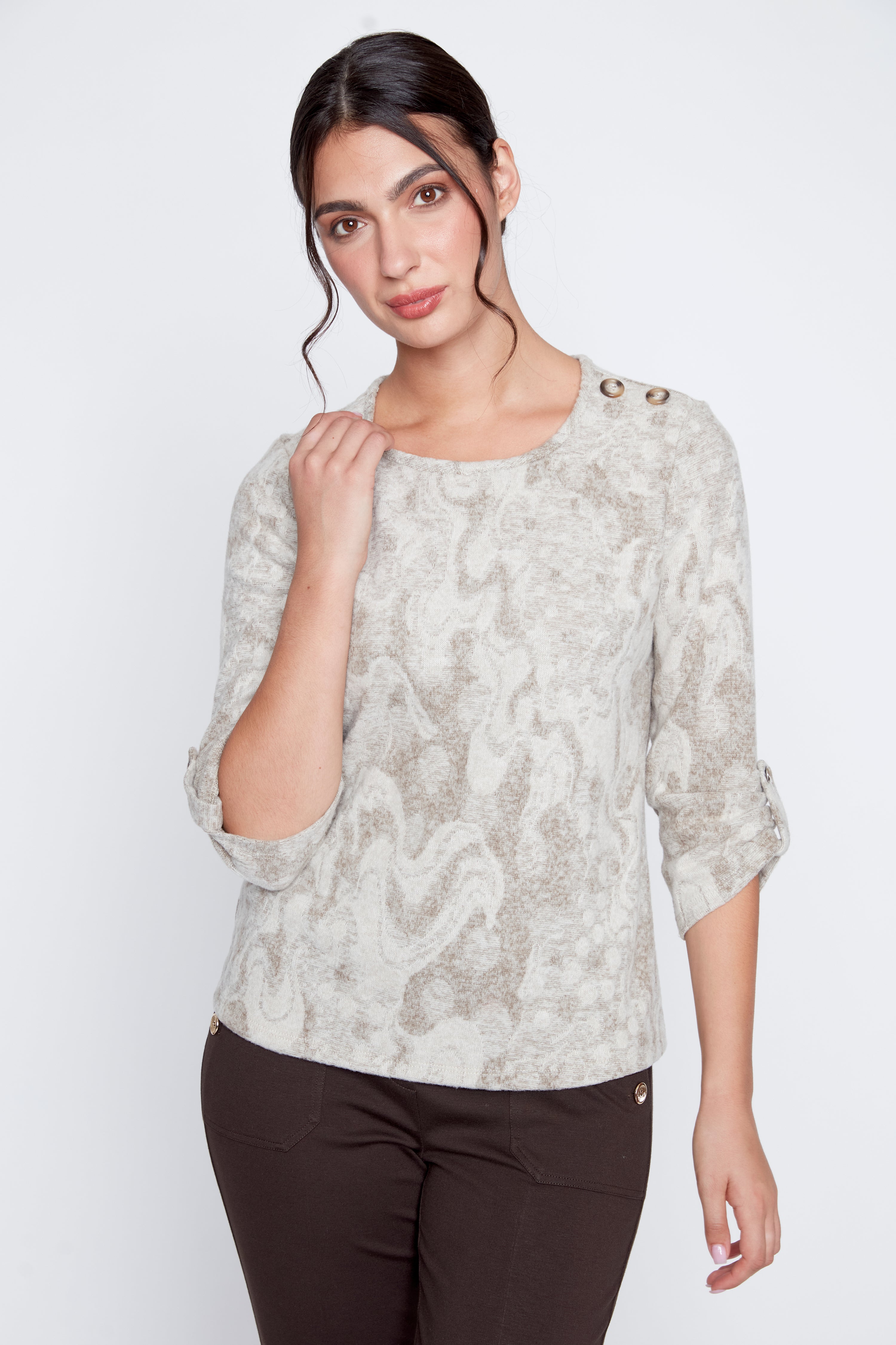 Le haut en maille jacquard