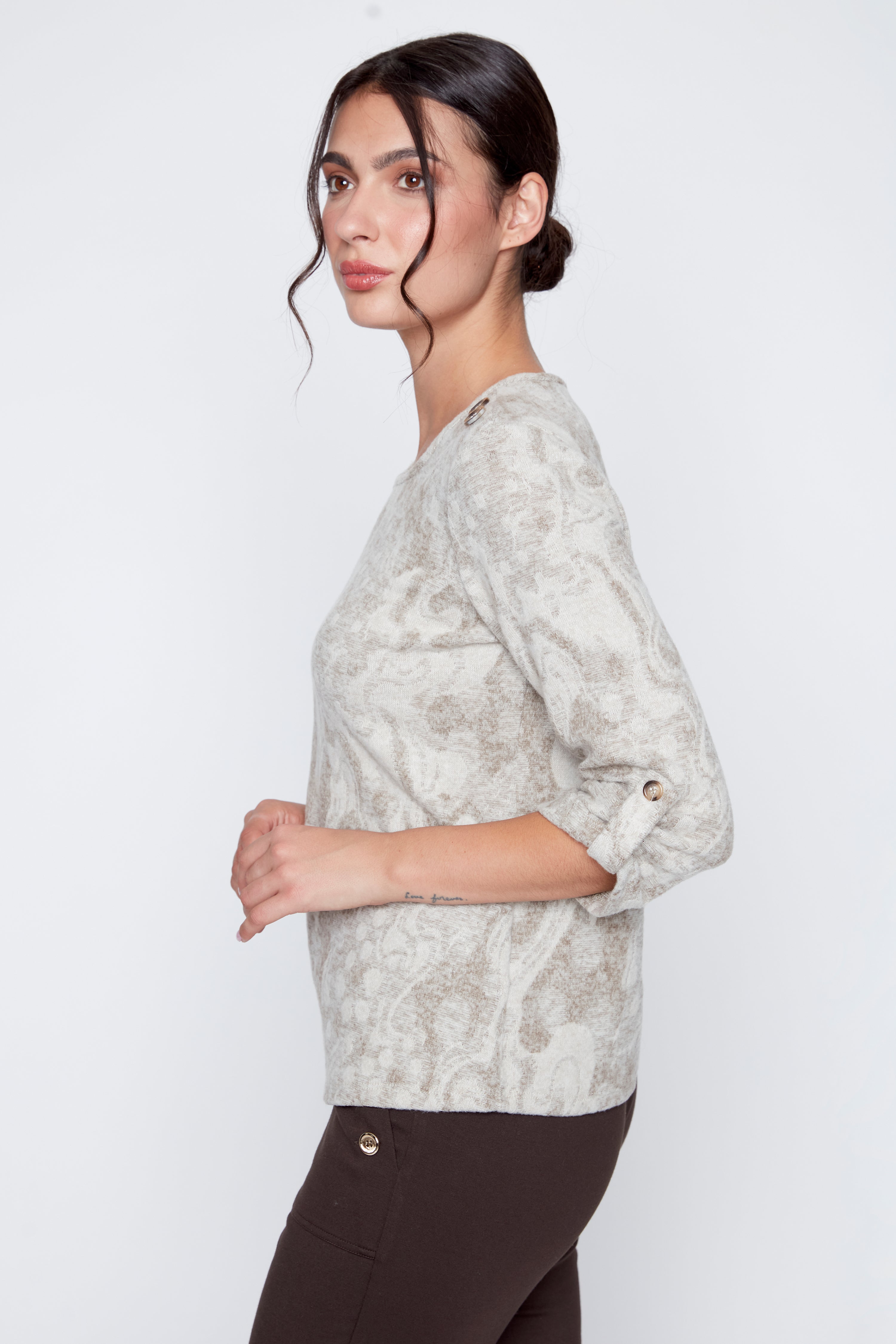 Le haut en maille jacquard