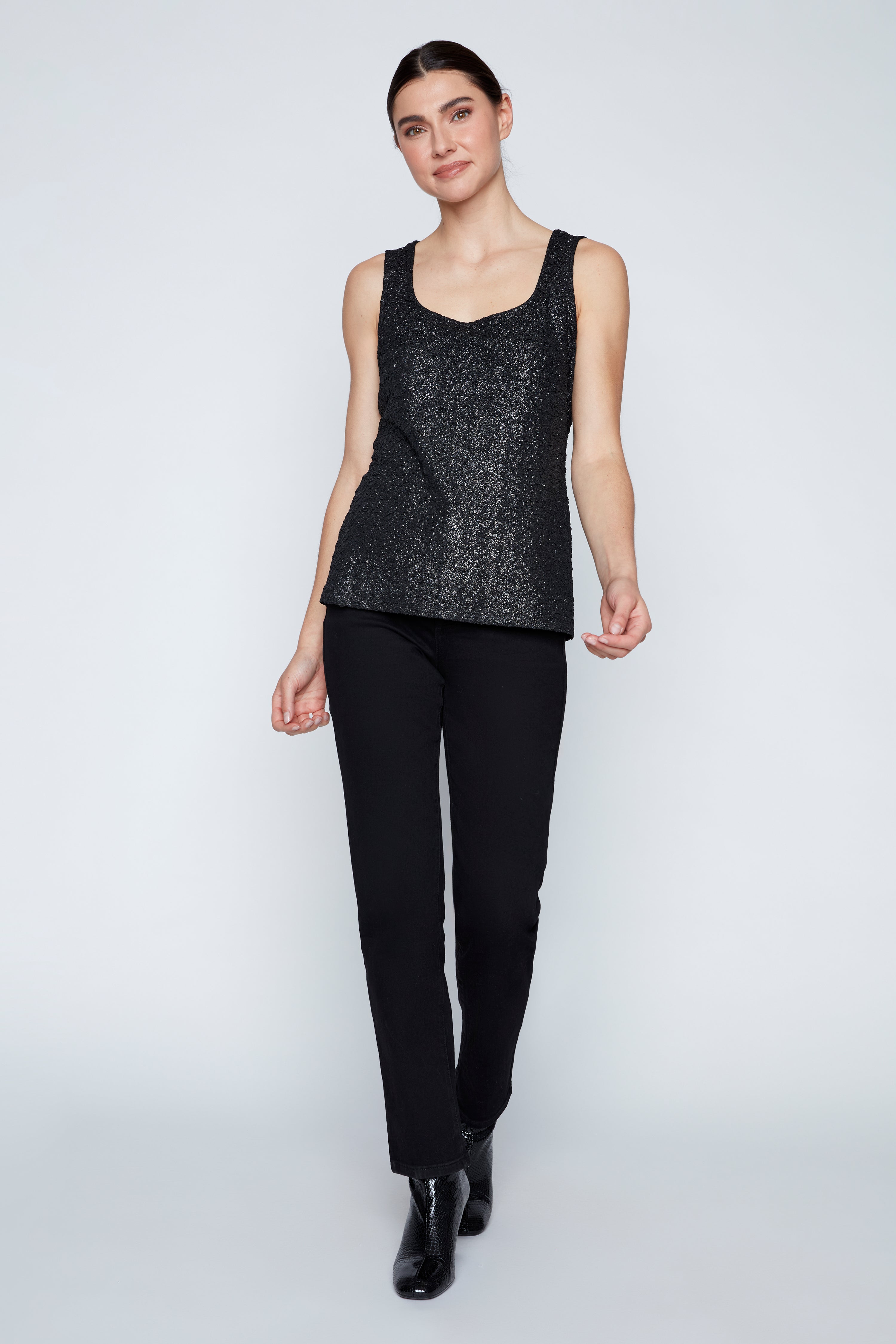 Square neck lurex cami