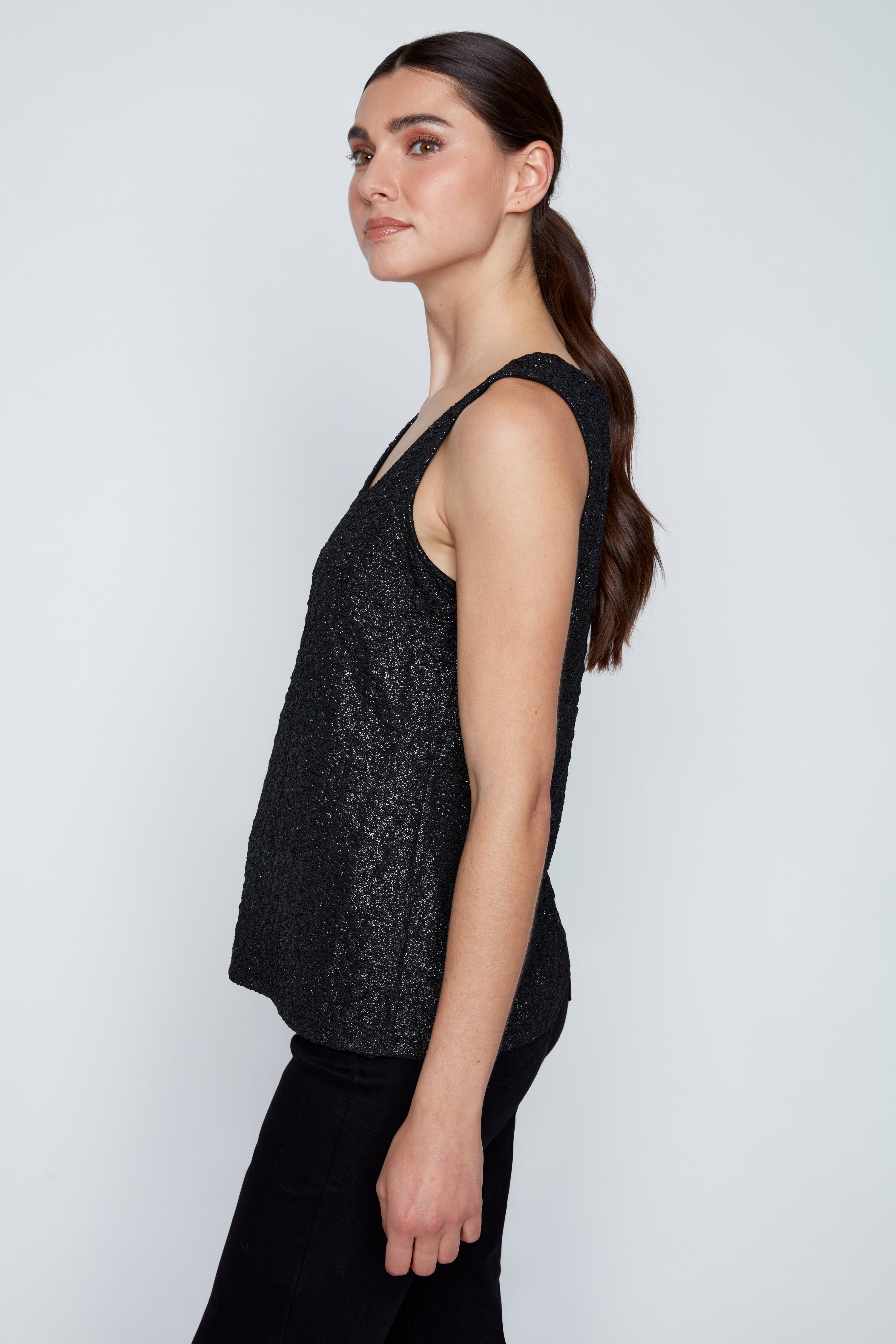 Square neck lurex cami