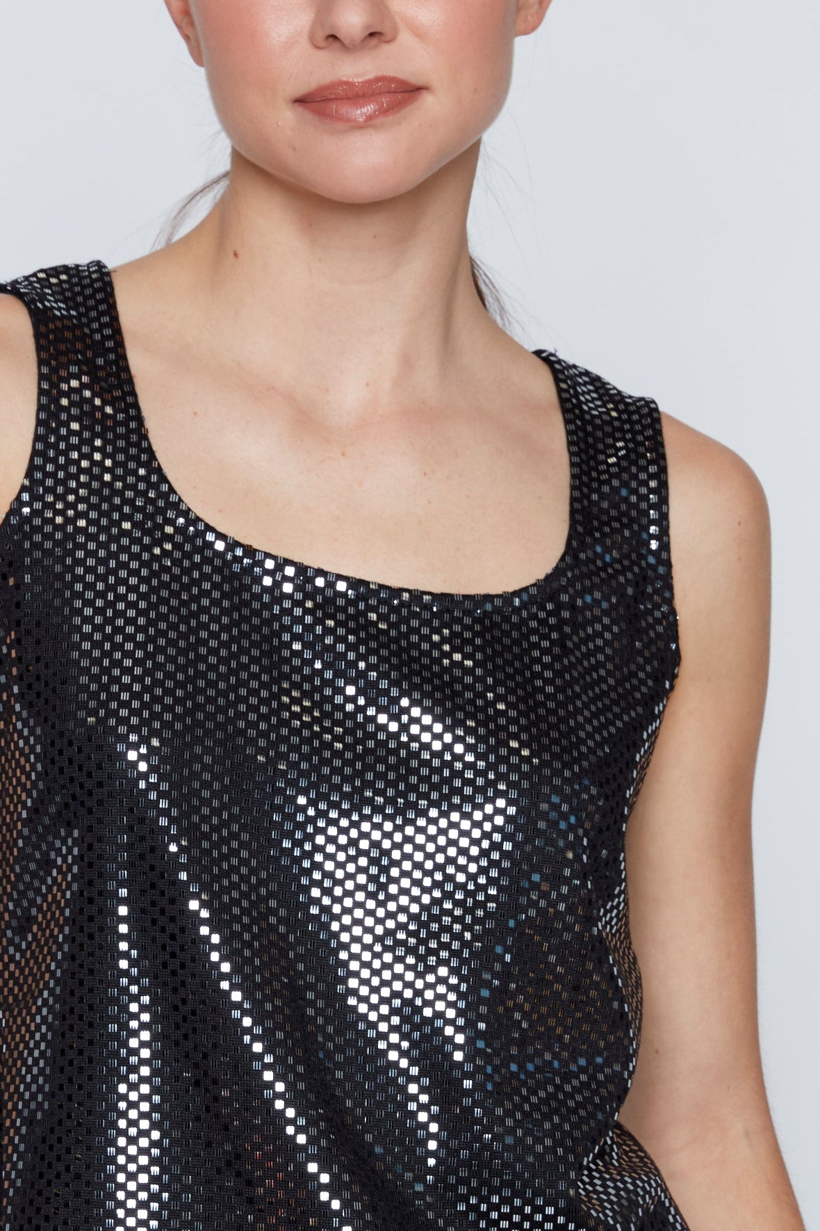 Square neck cami with sequins