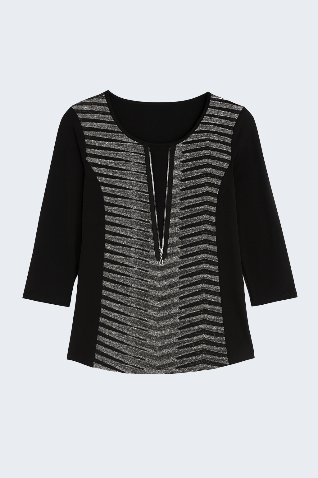 Lurex top with zipper detail