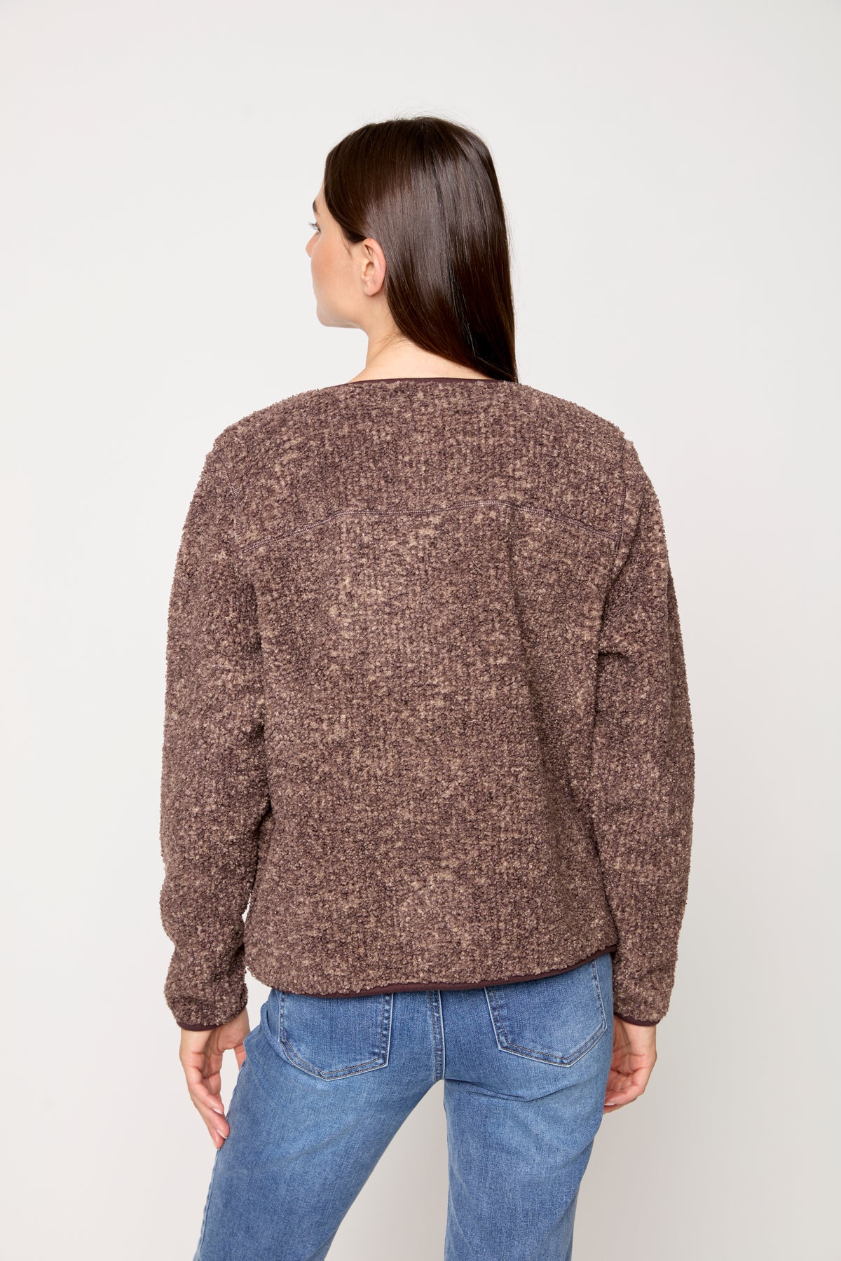Collarless Boucle Jacket