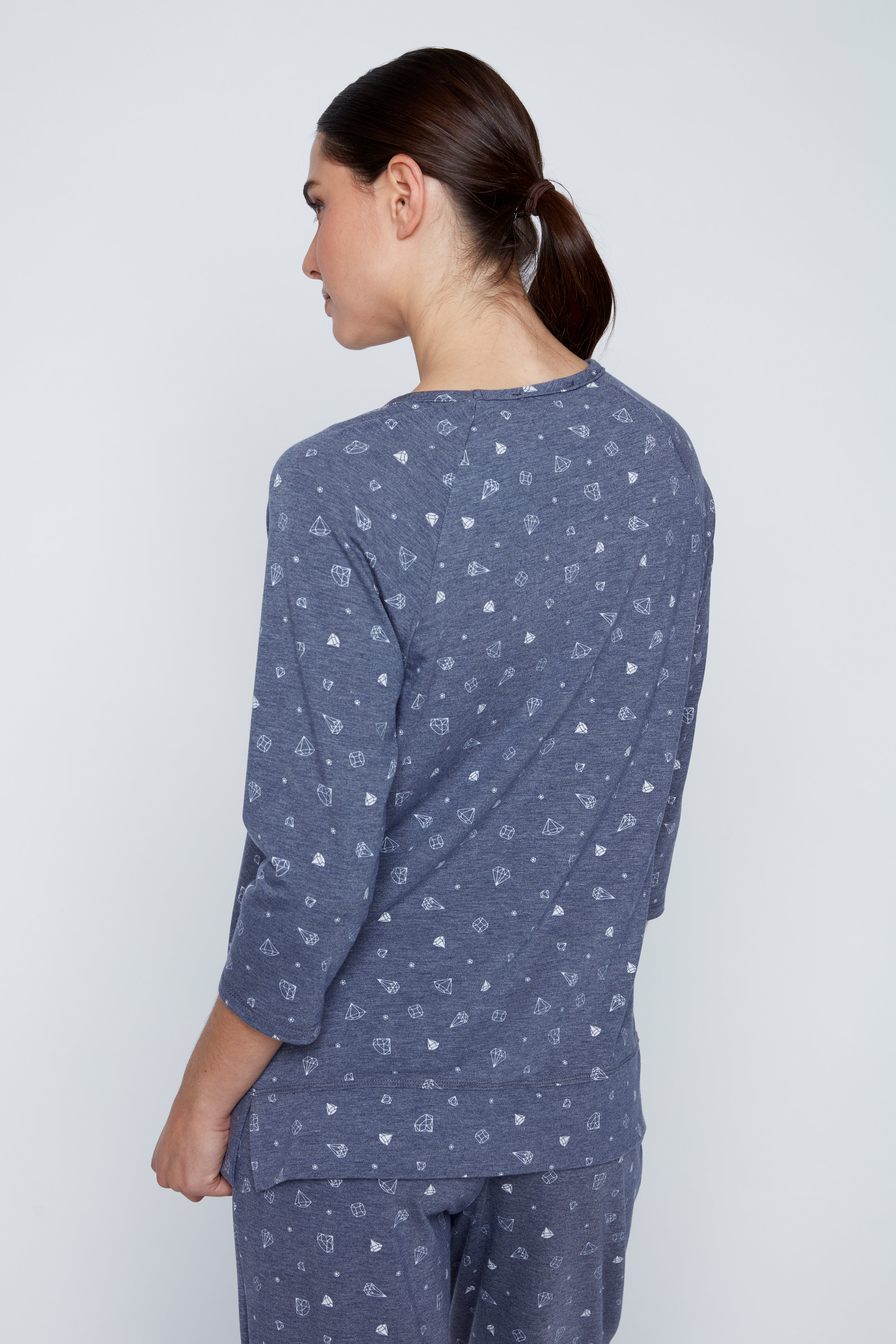 Diamond design knit loungewear set