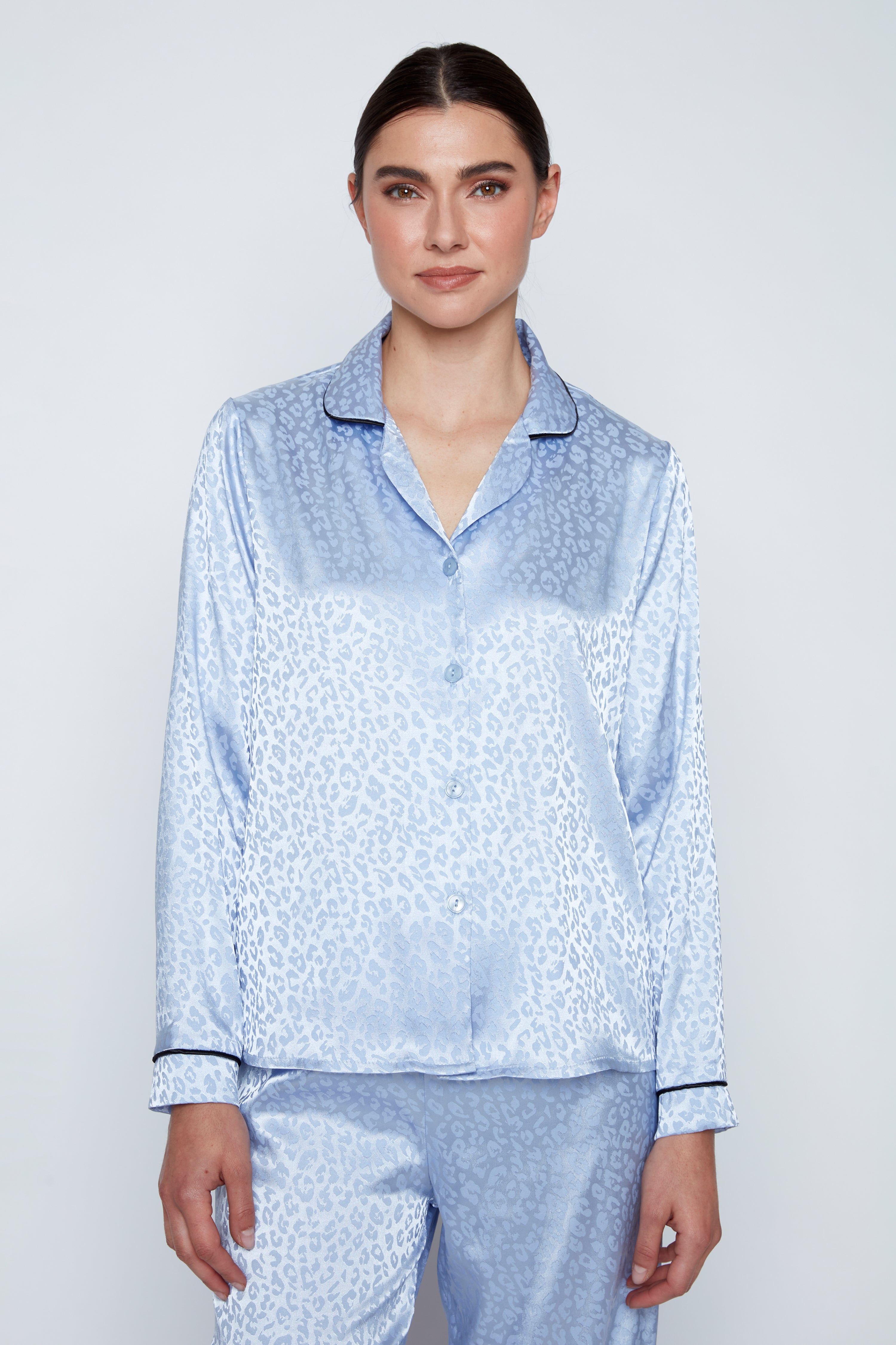 Animal print satin pyjama set