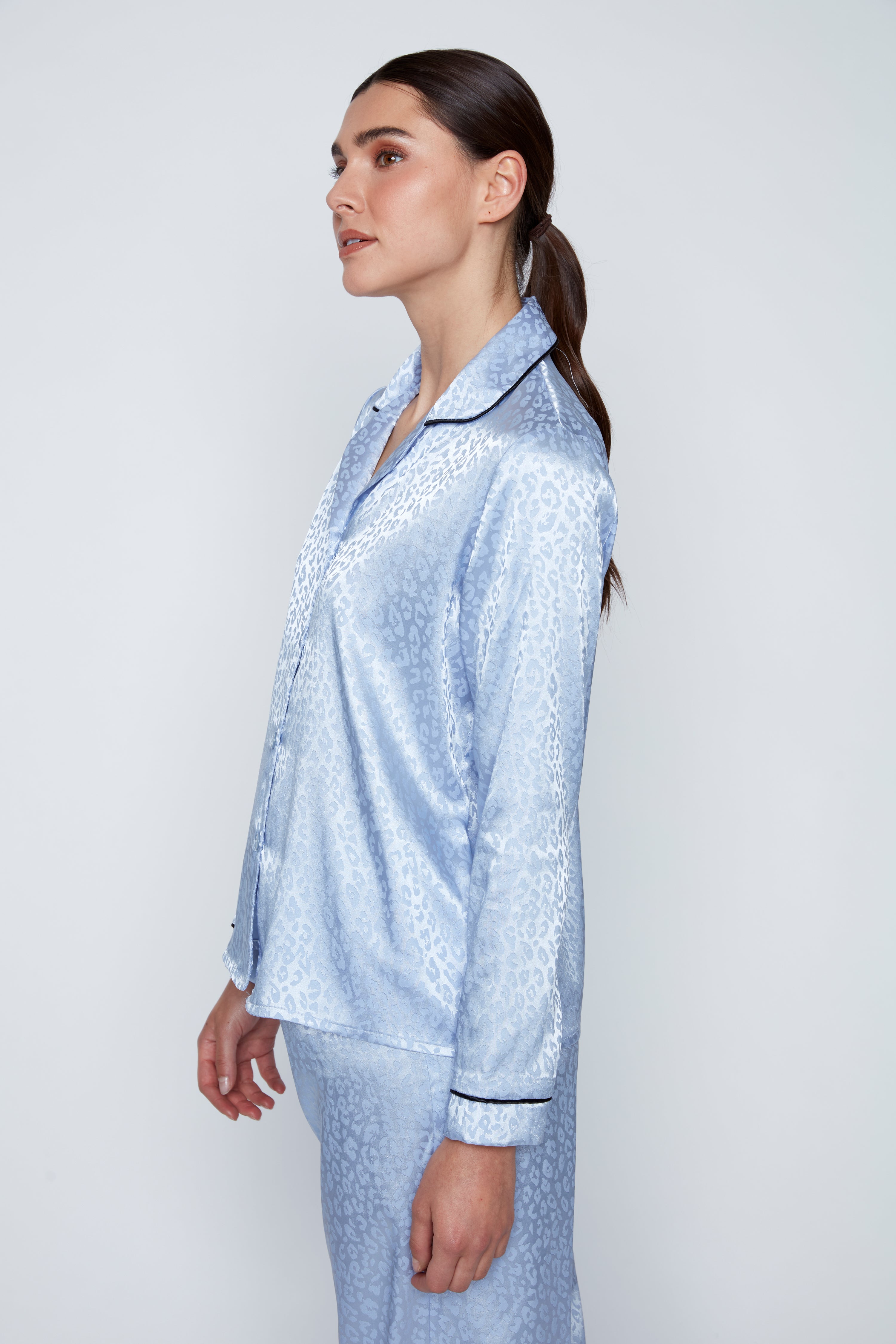 Animal print satin pyjama set