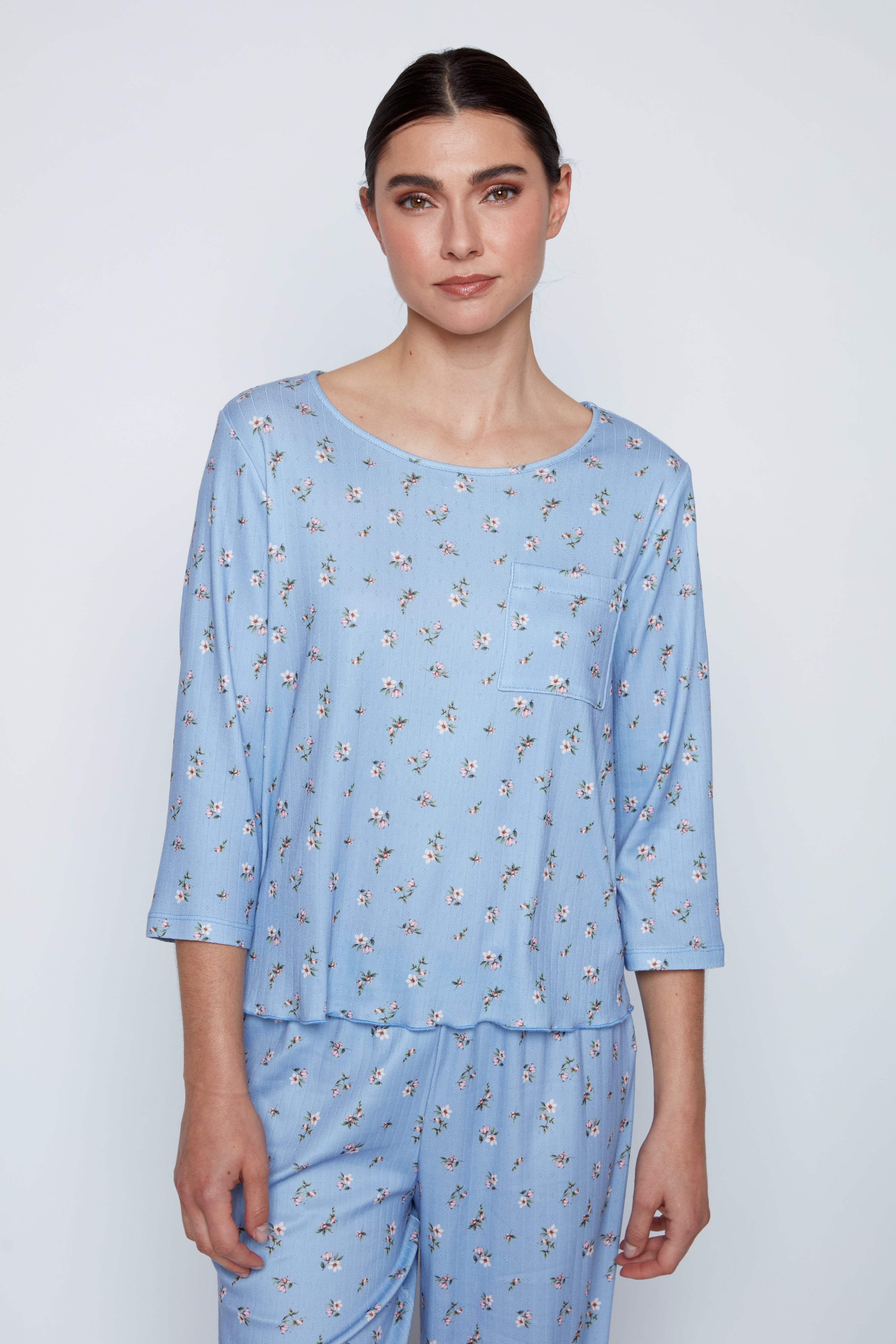 Floral design knit pyjama set