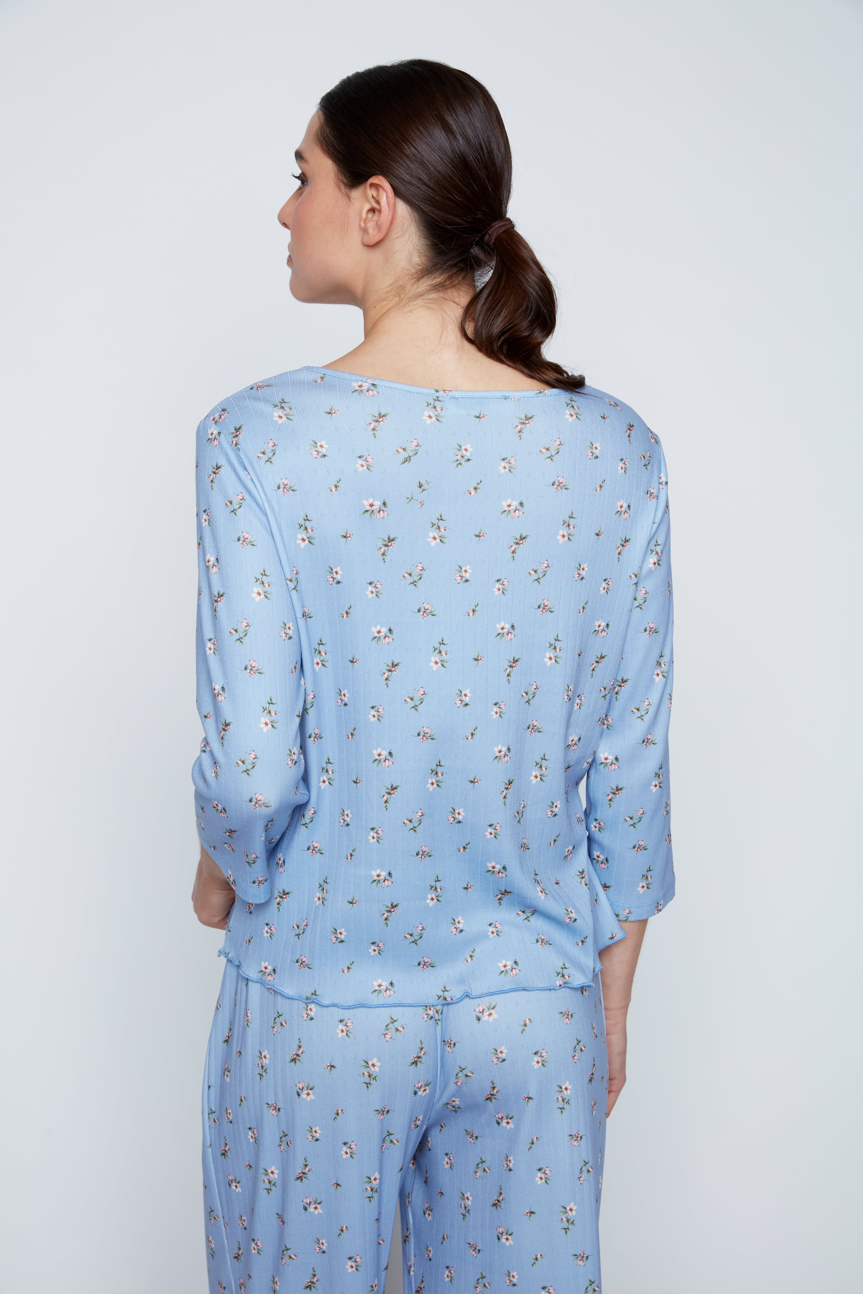Floral design knit pyjama set