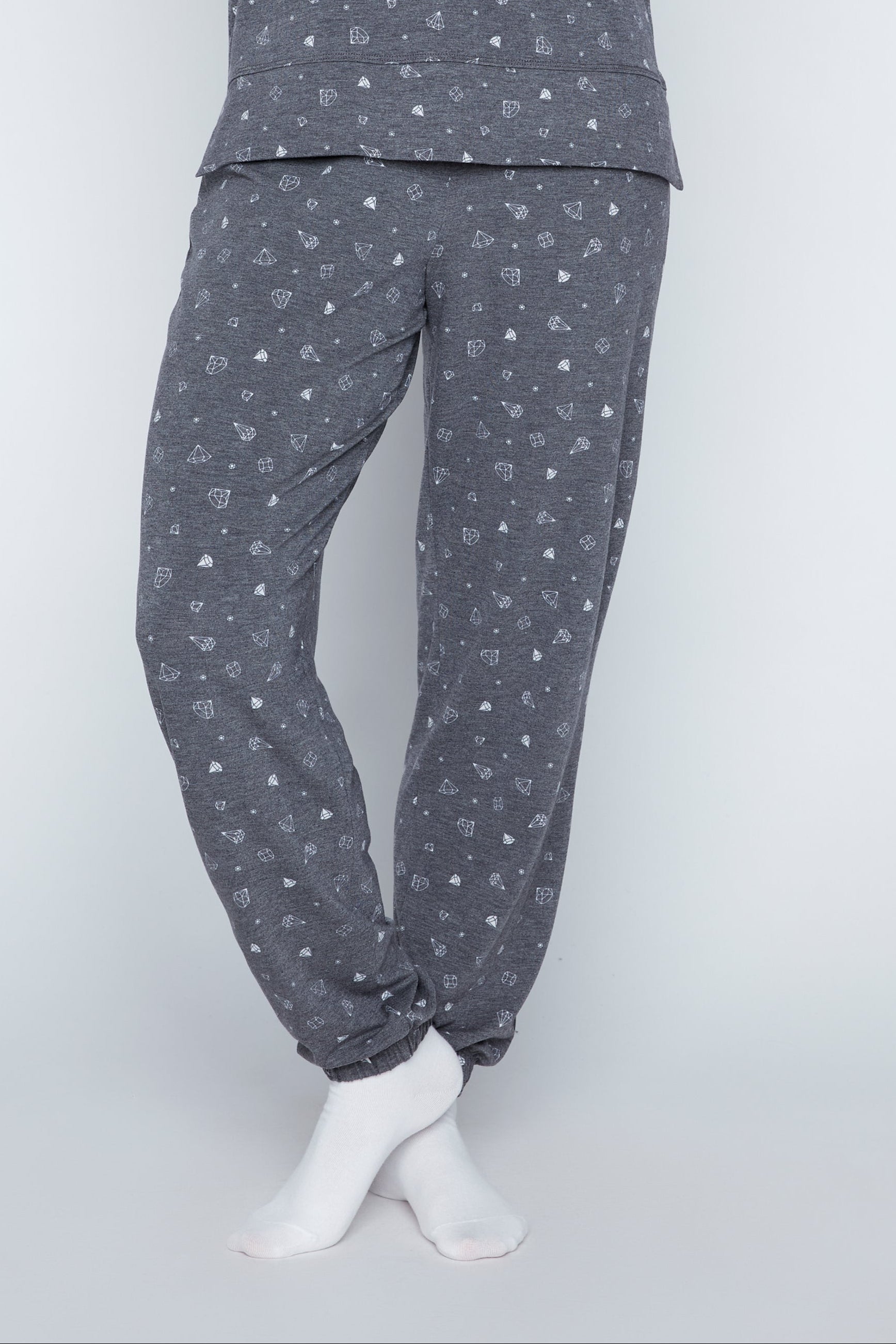 Diamond design knit loungewear set