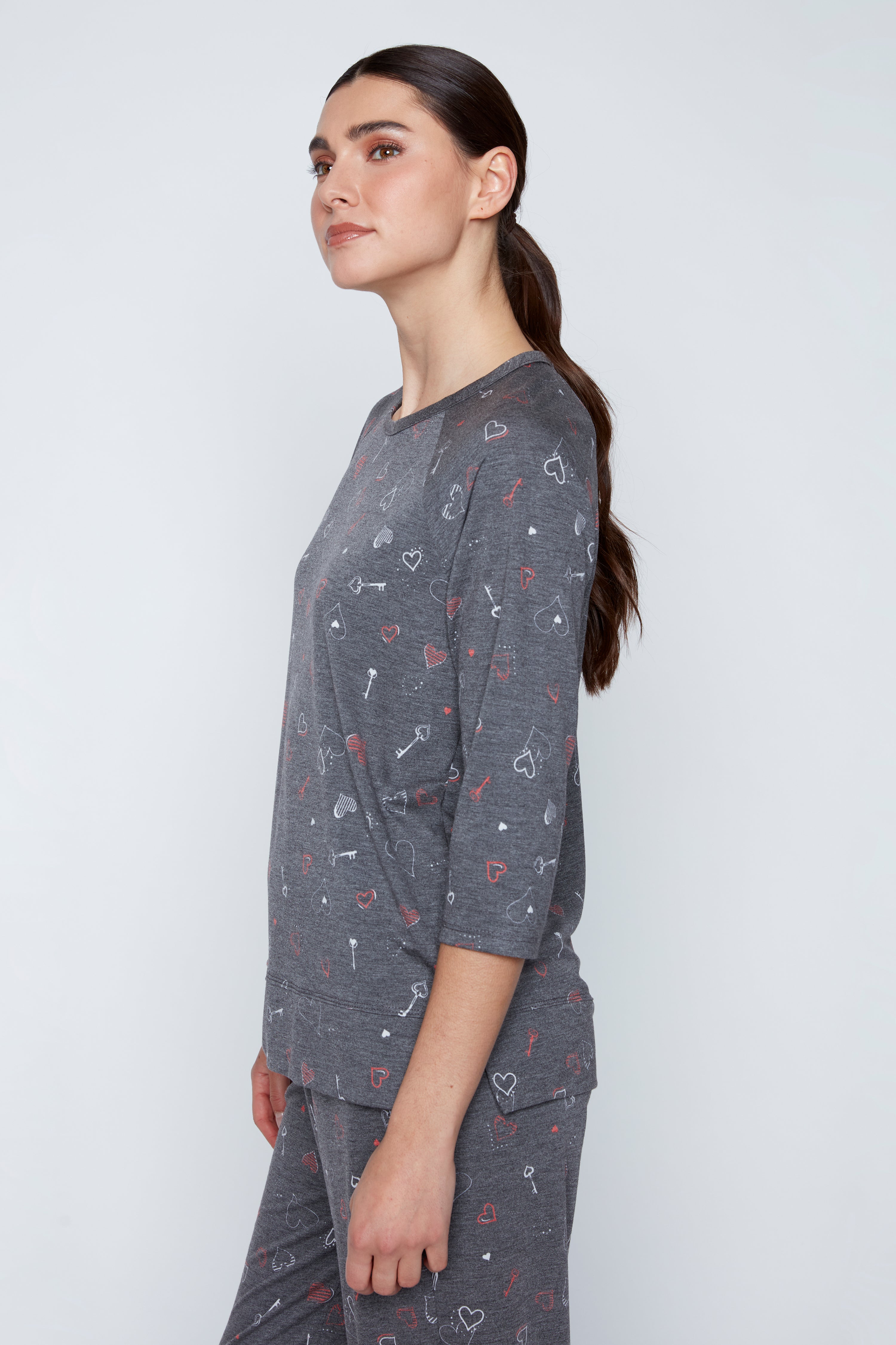 Heart with eyes design loungewear set