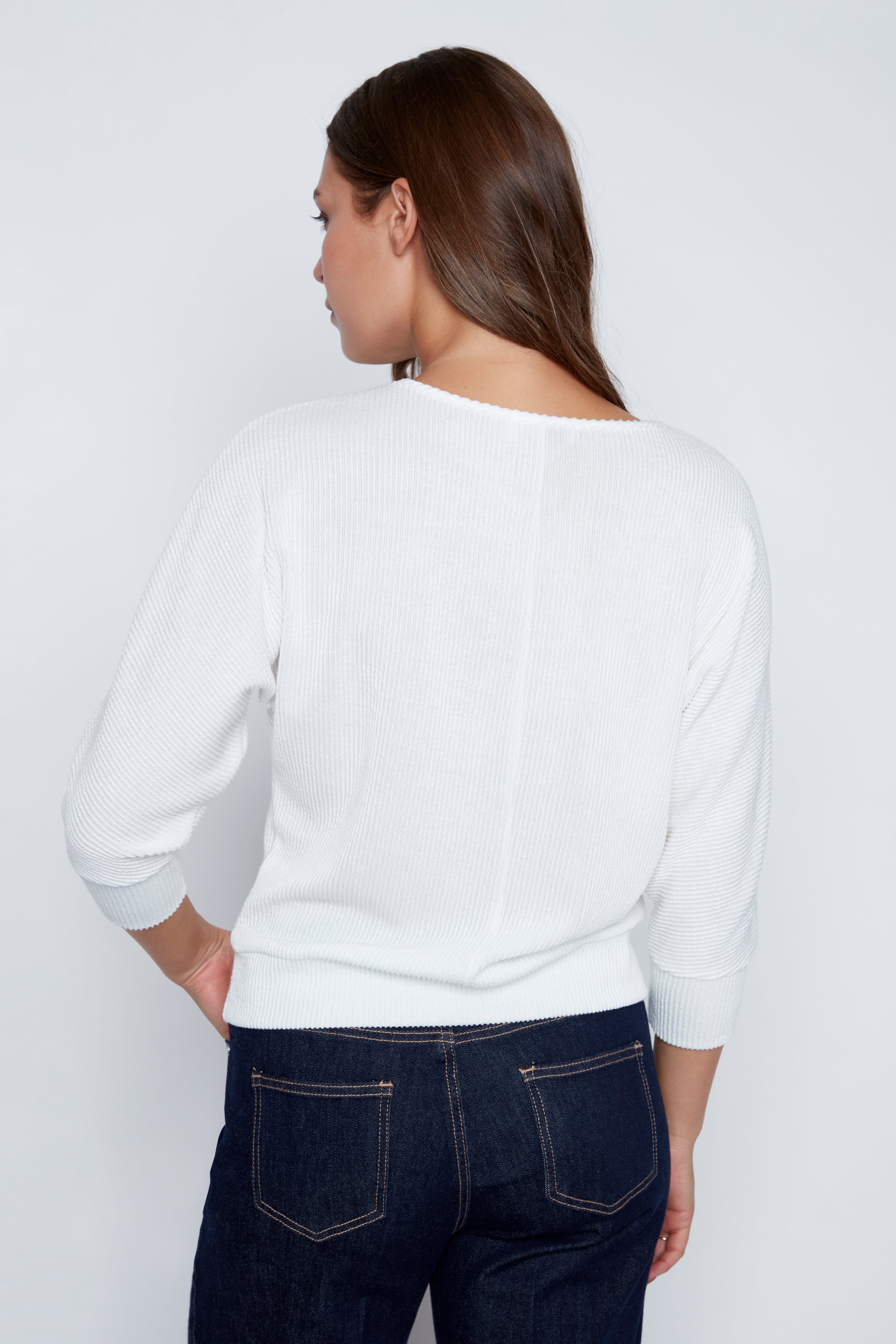 Dolman sleeve pintuck detail top