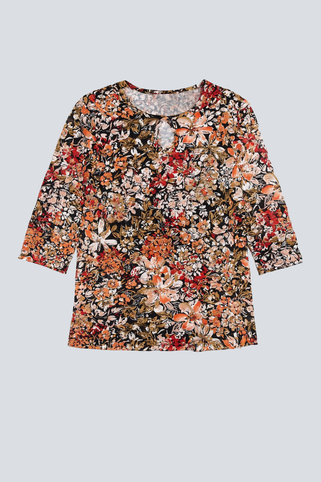 Floral print keyhole top
