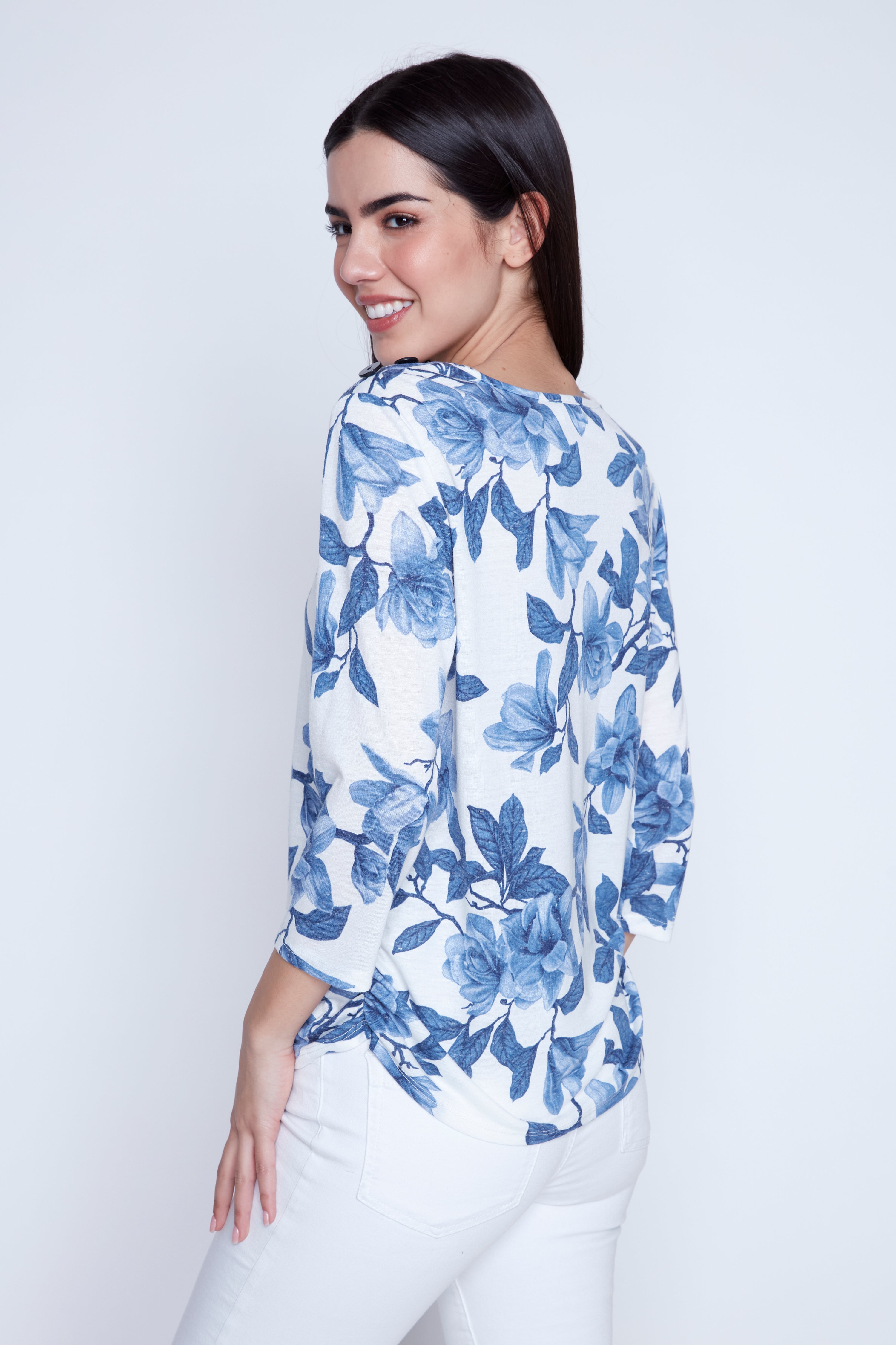 Le haut froncé sur les côtés en mélange de lin