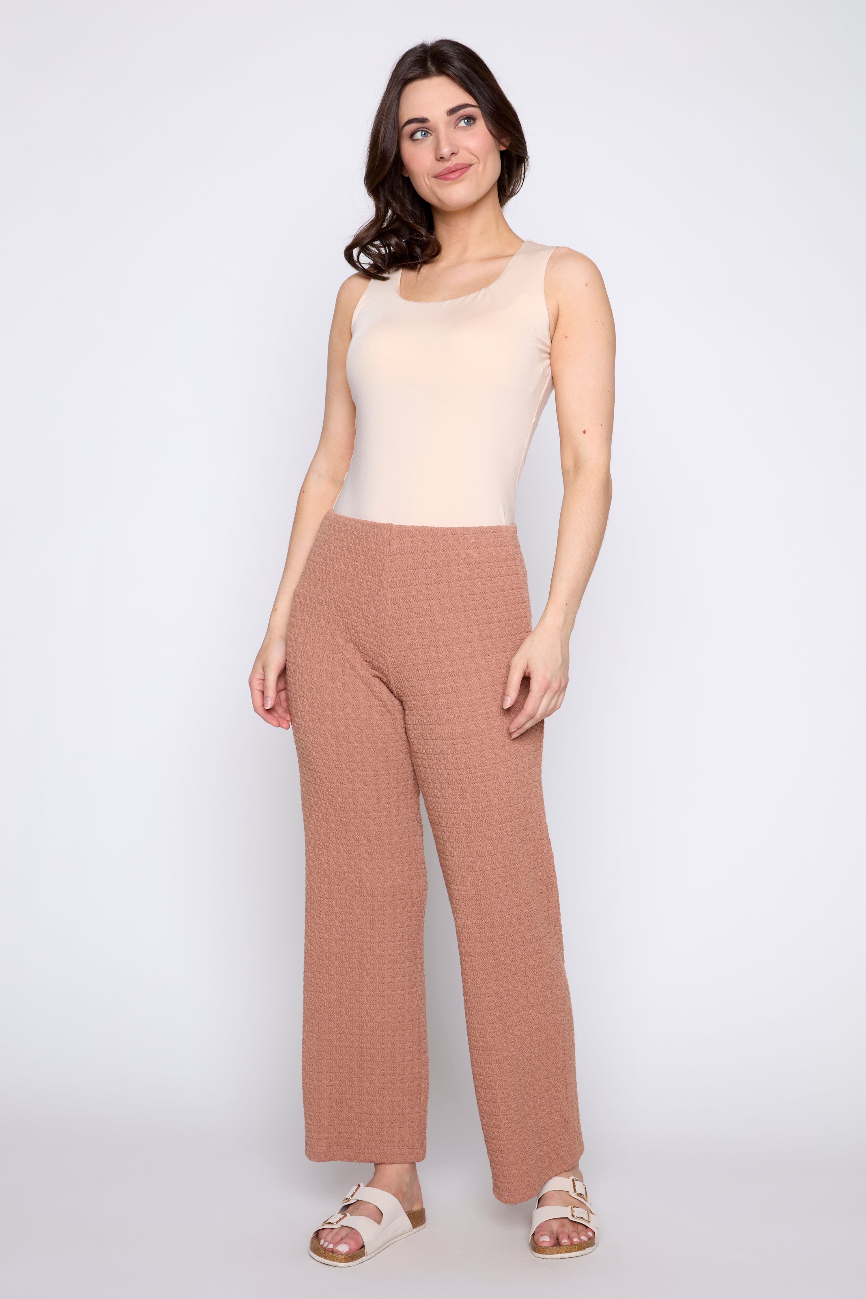 Le pantalon en coton texturé