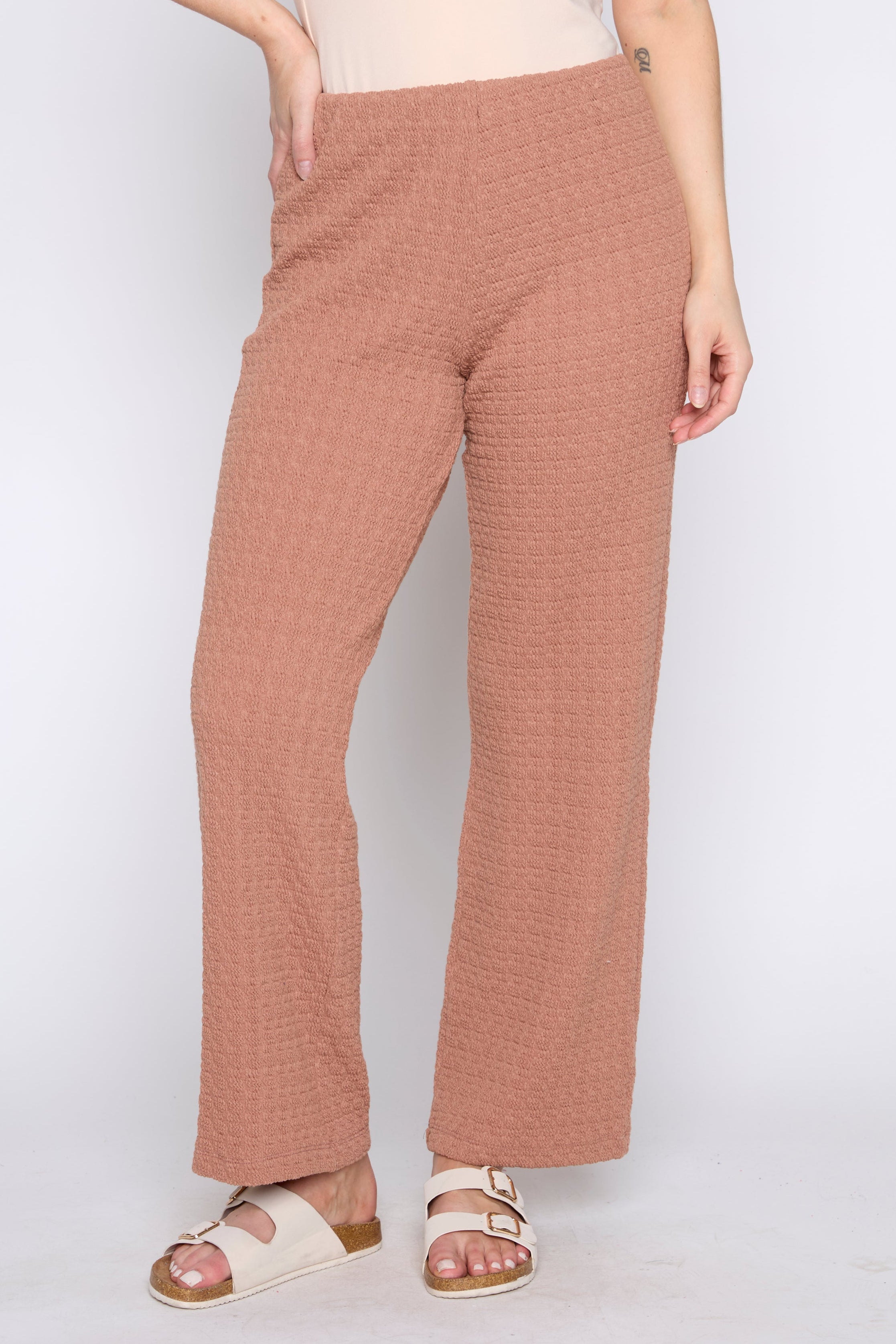 Le pantalon en coton texturé
