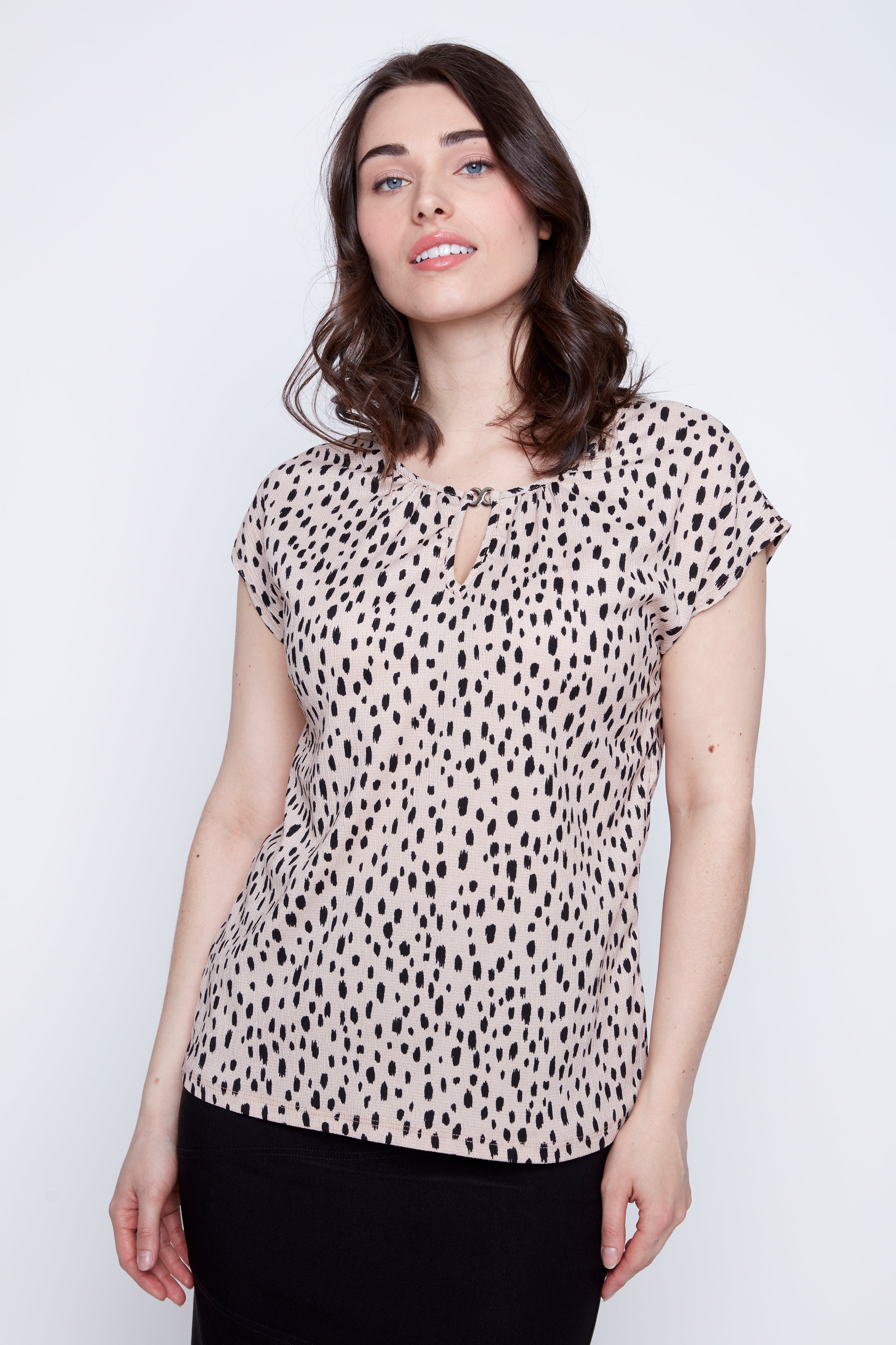Abstract crinkle dot top