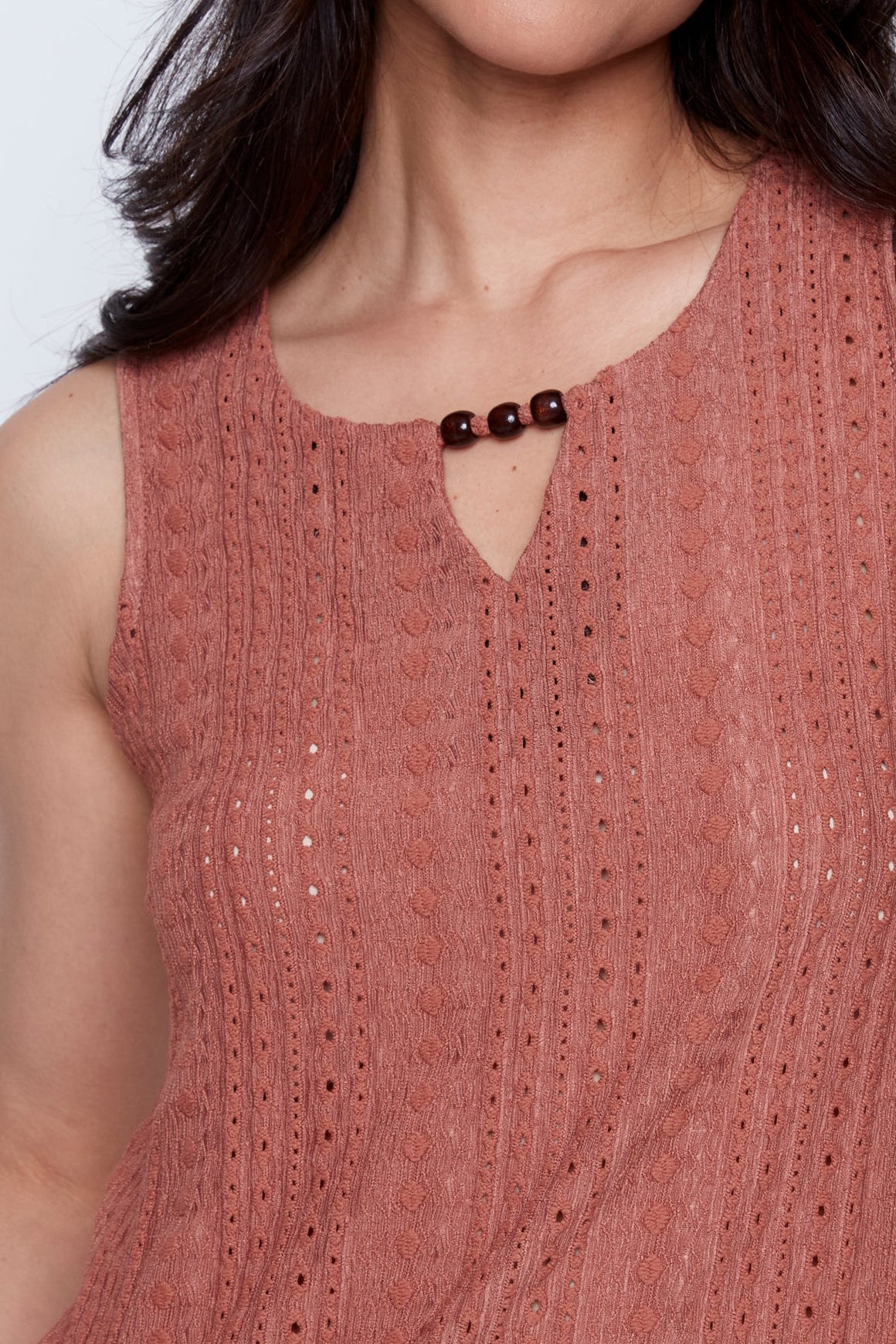 Bead detail eyelet cami
