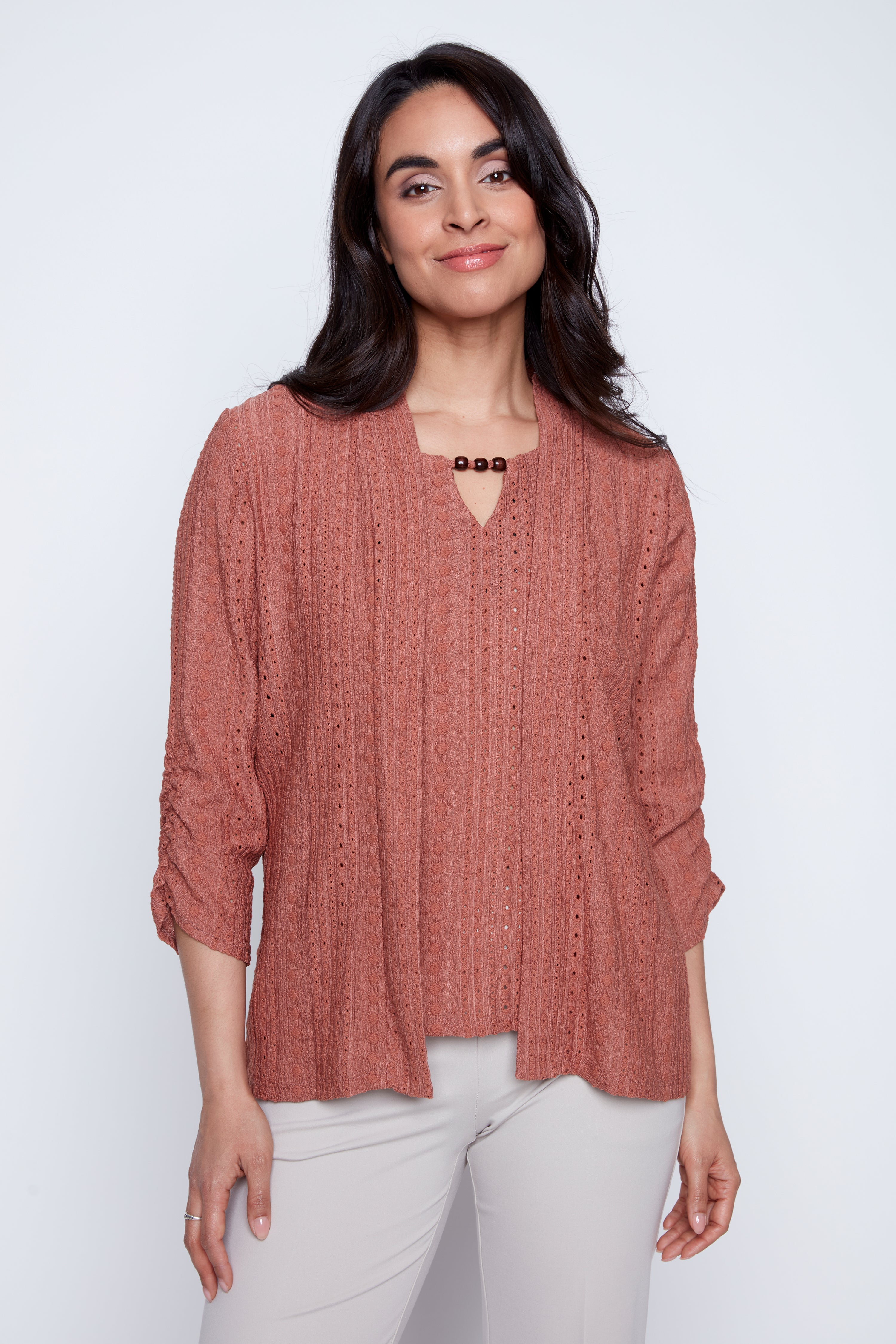 Eyelet cardigan