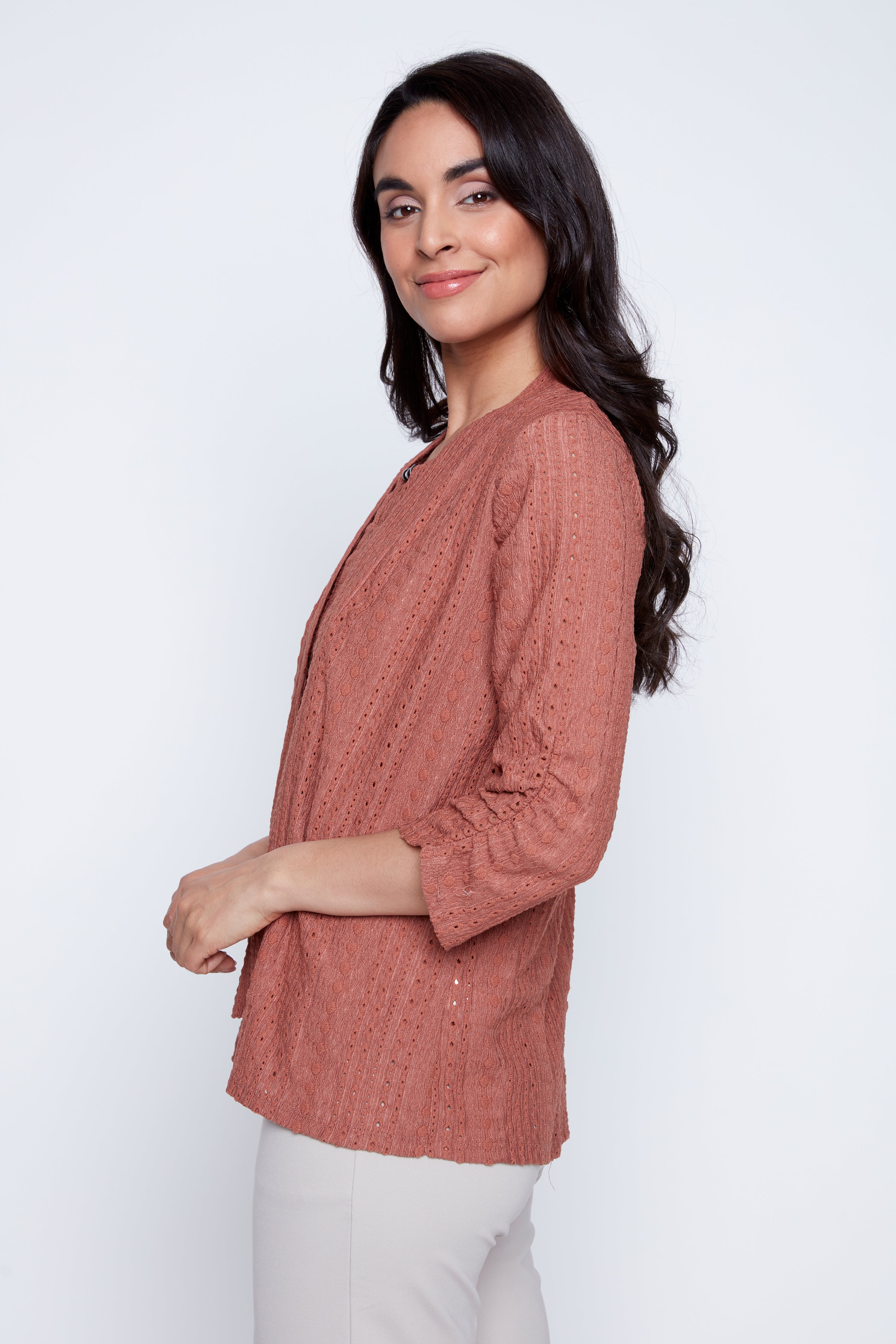 Eyelet cardigan