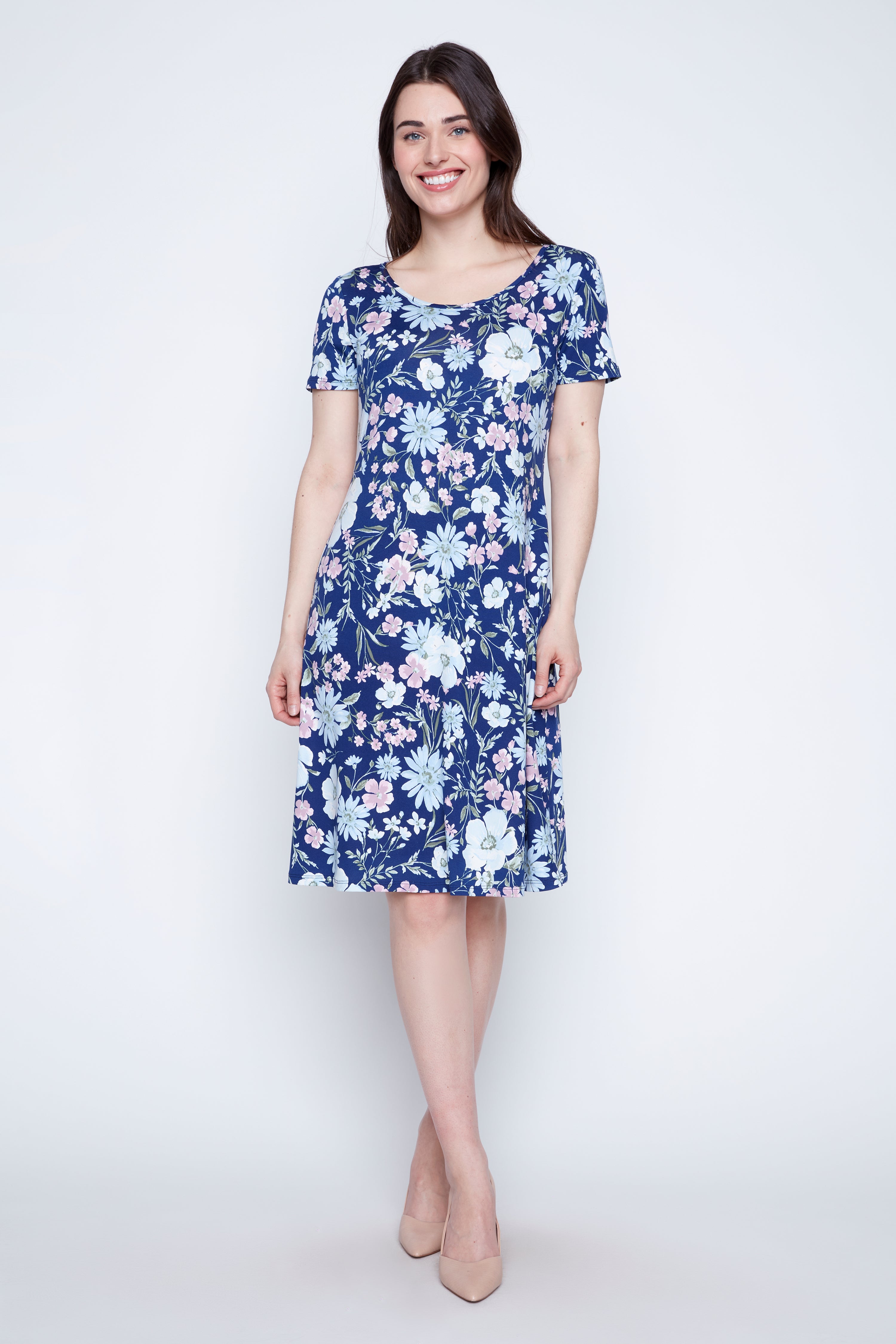 Floral print A-line sun dress