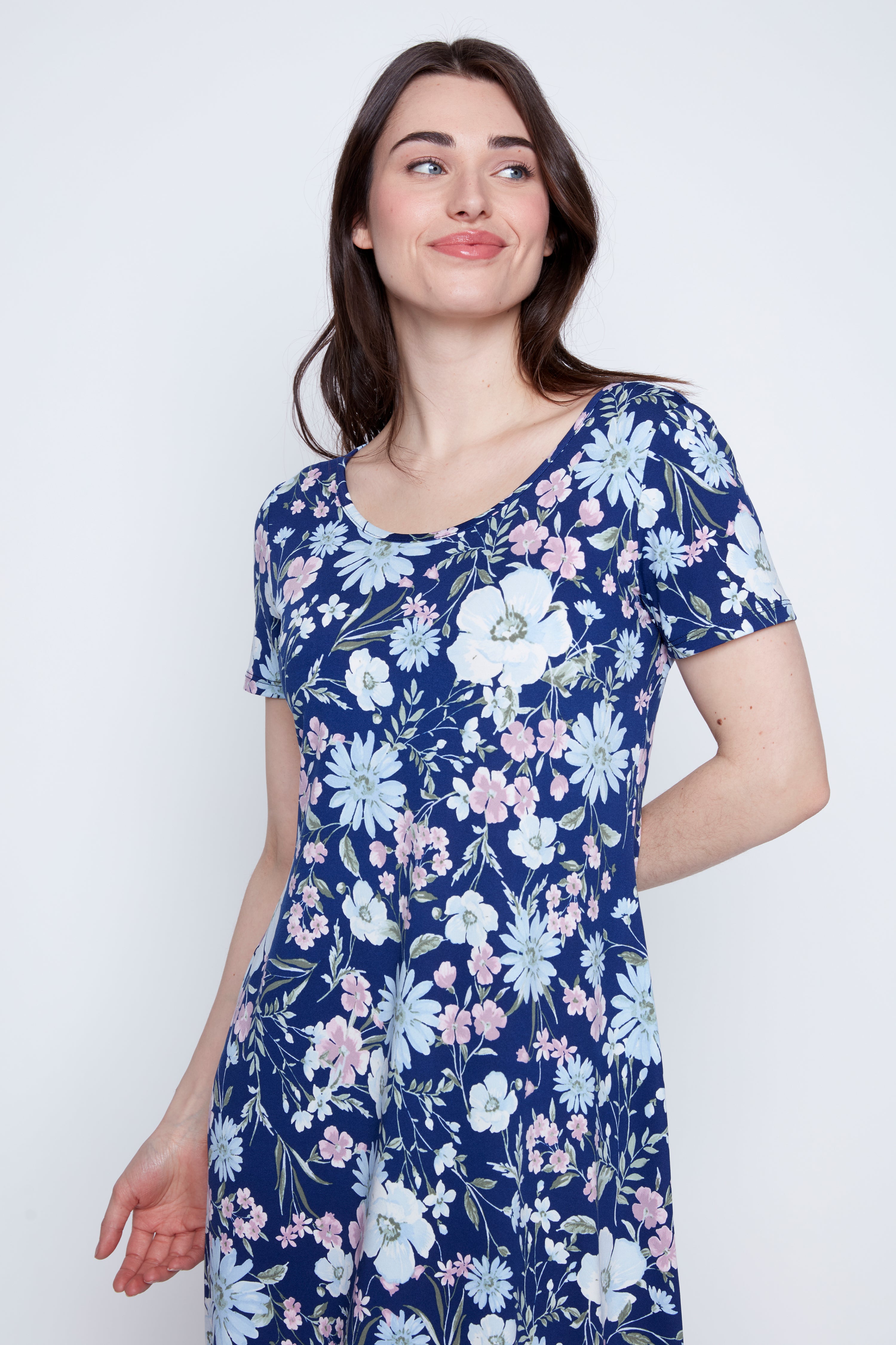 Floral print A-line sun dress