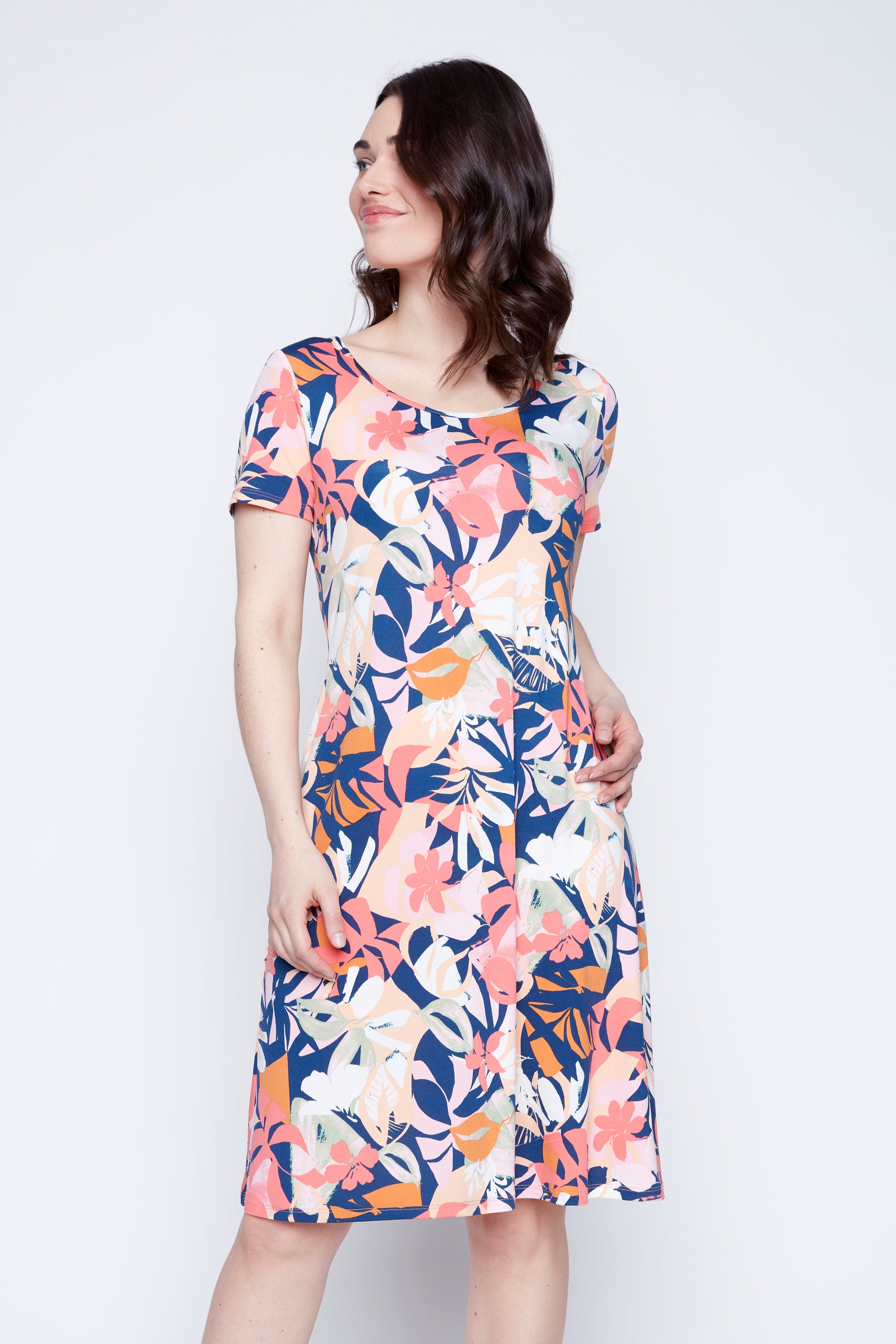 Floral print A-line sun dress