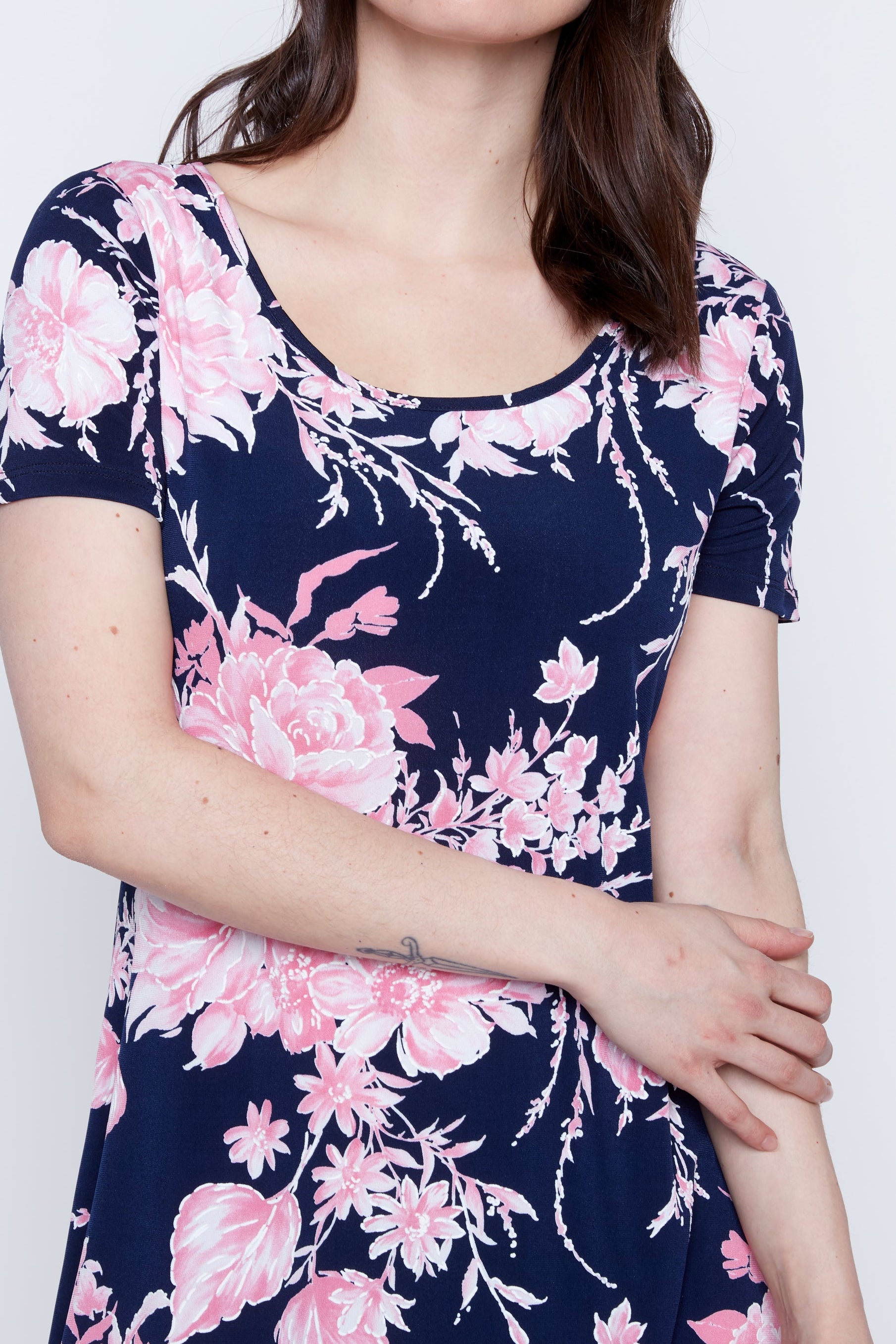 La robe d'été trapèze à imprimé floral bouffant