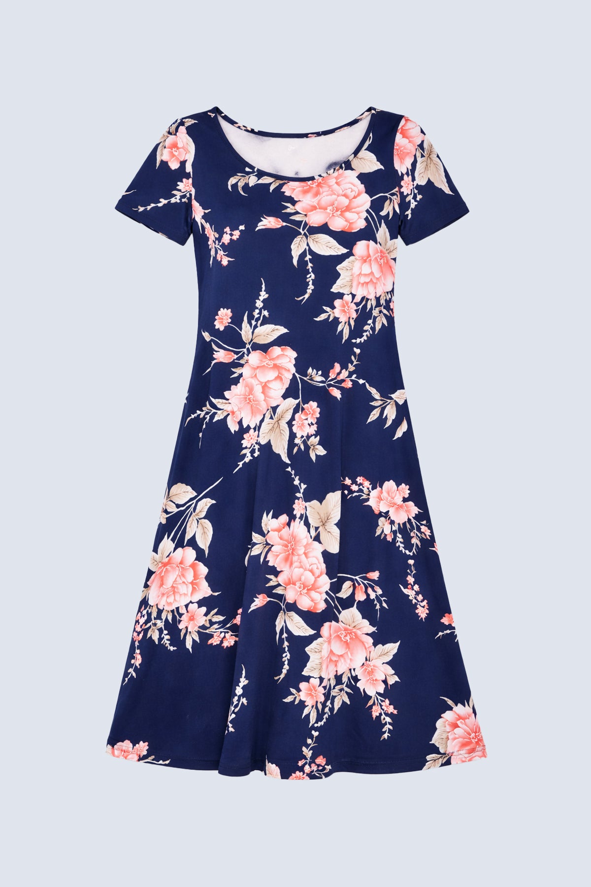 La robe soleil trapèze imprimée à fleurs bouffant