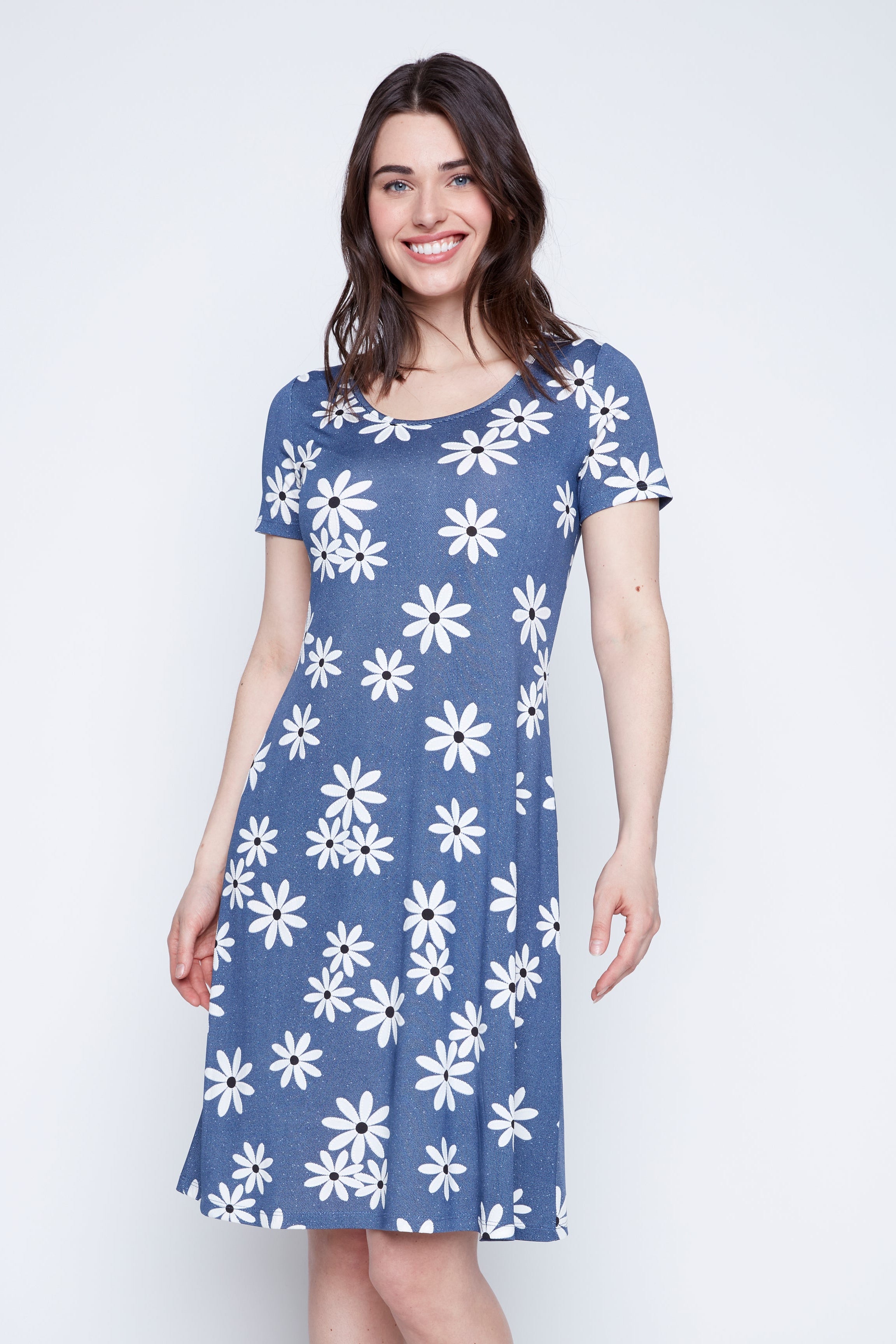 La robe soleil trapèze imprimée à fleurs bouffant