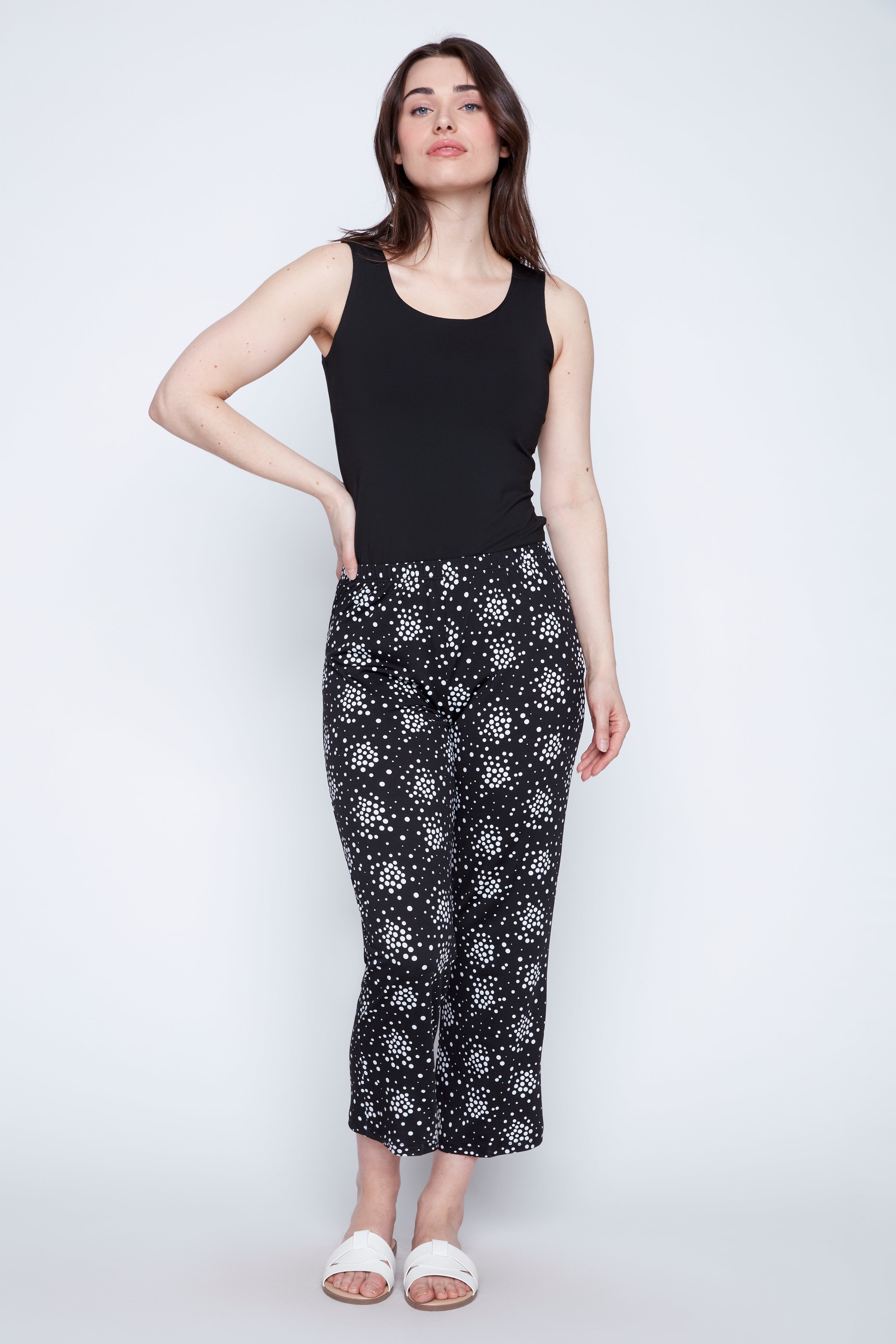 Black white dot print pant