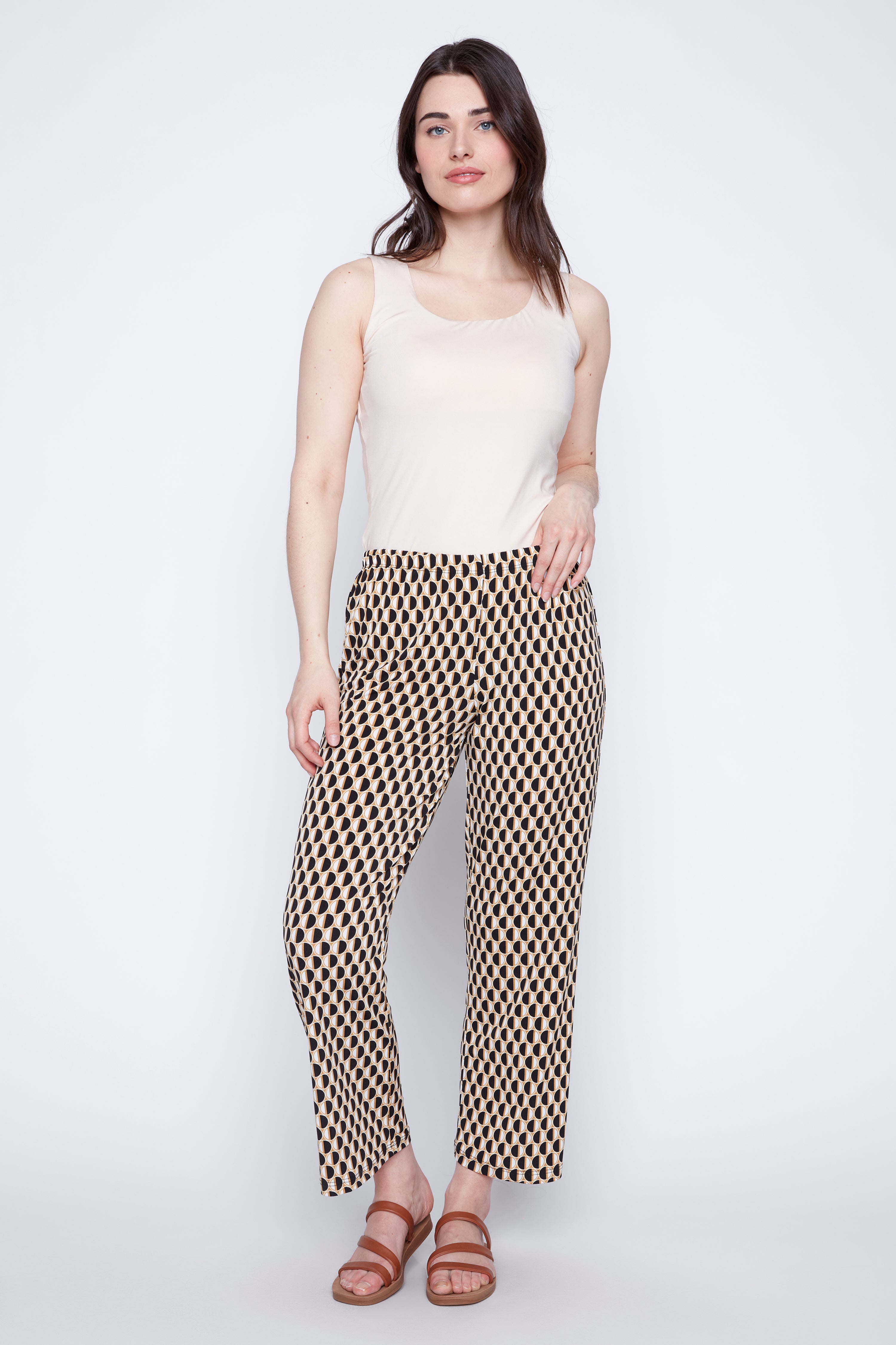 Caramel abstract print pant
