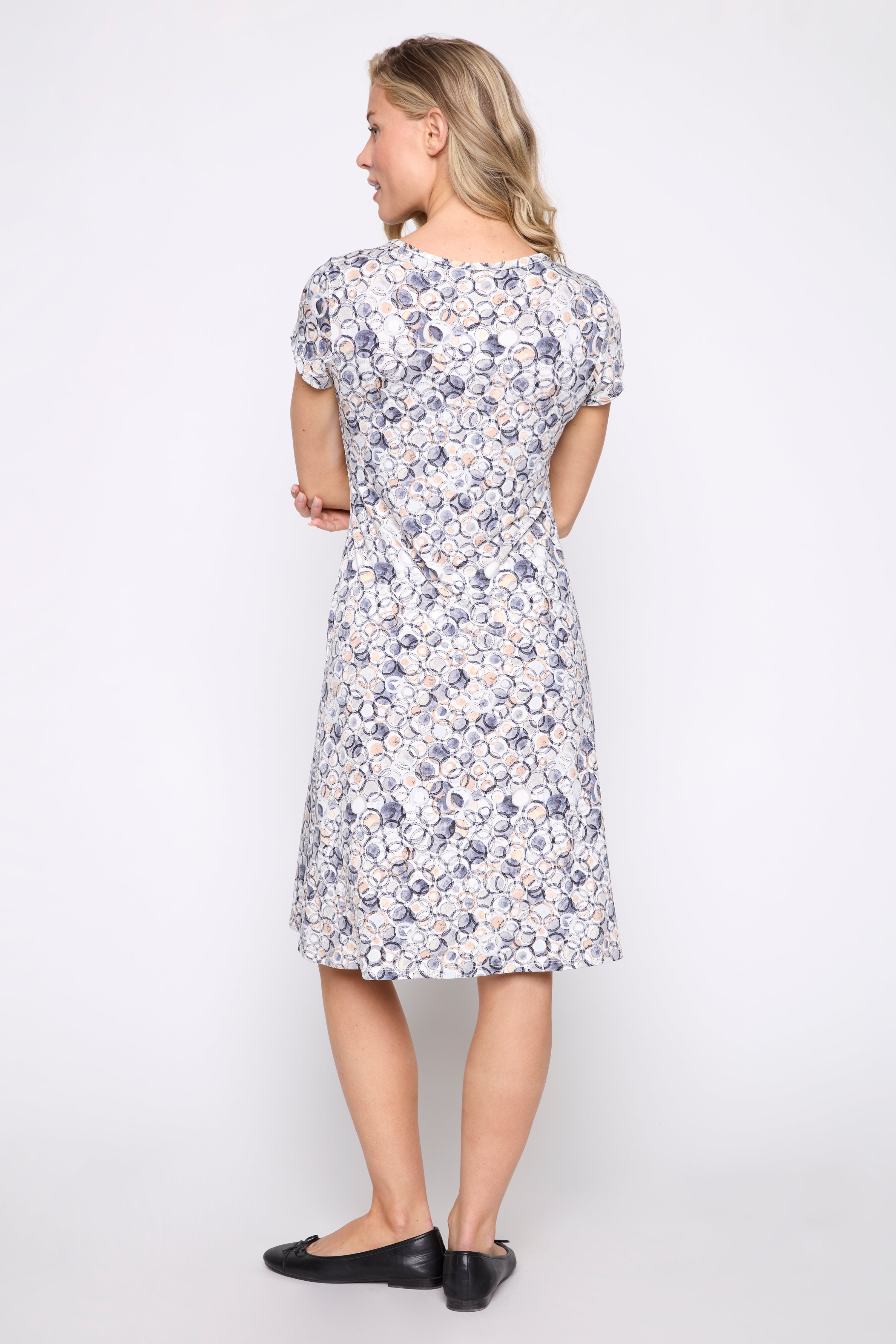 Geometric print A-line dress