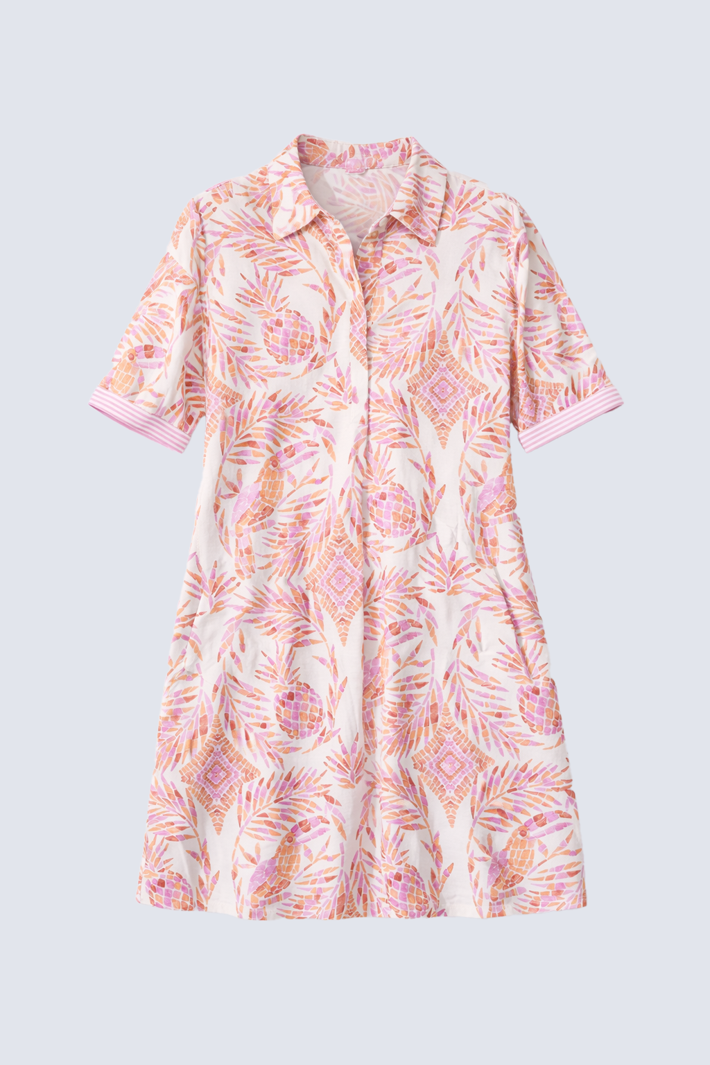 Tropical print polo dress
