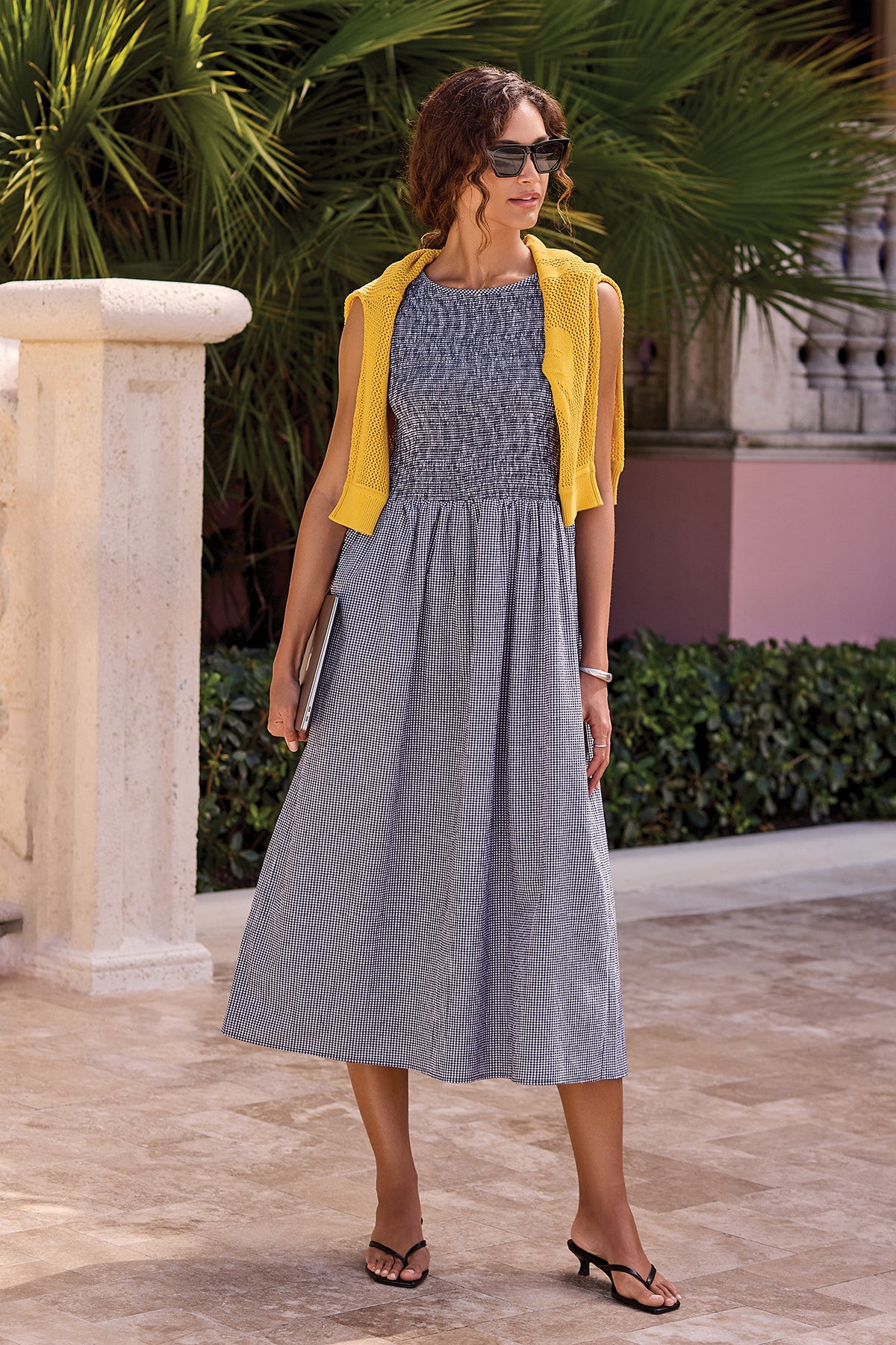 Smocked gingham dress