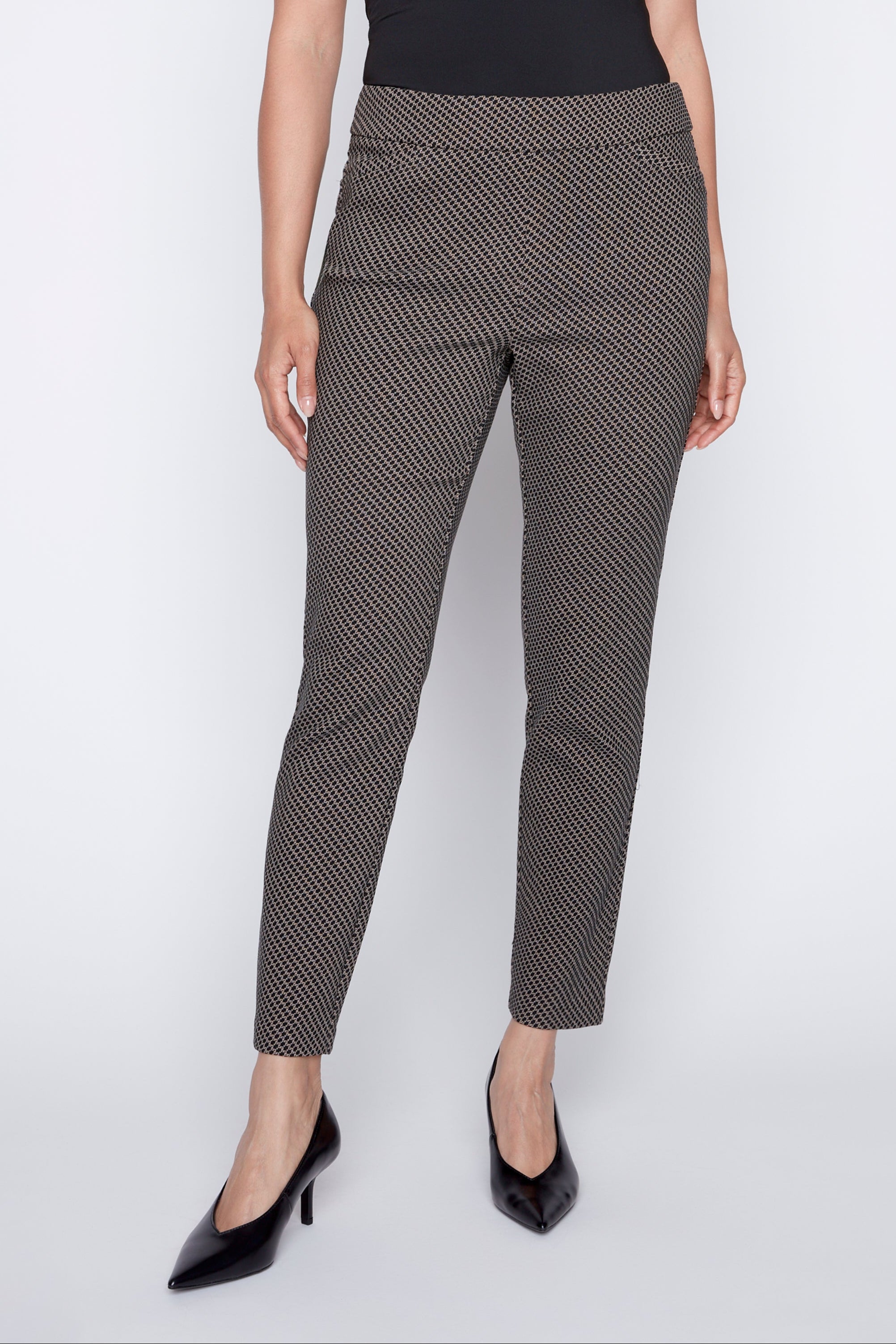 Jacquard bengaline skinny leg pant
