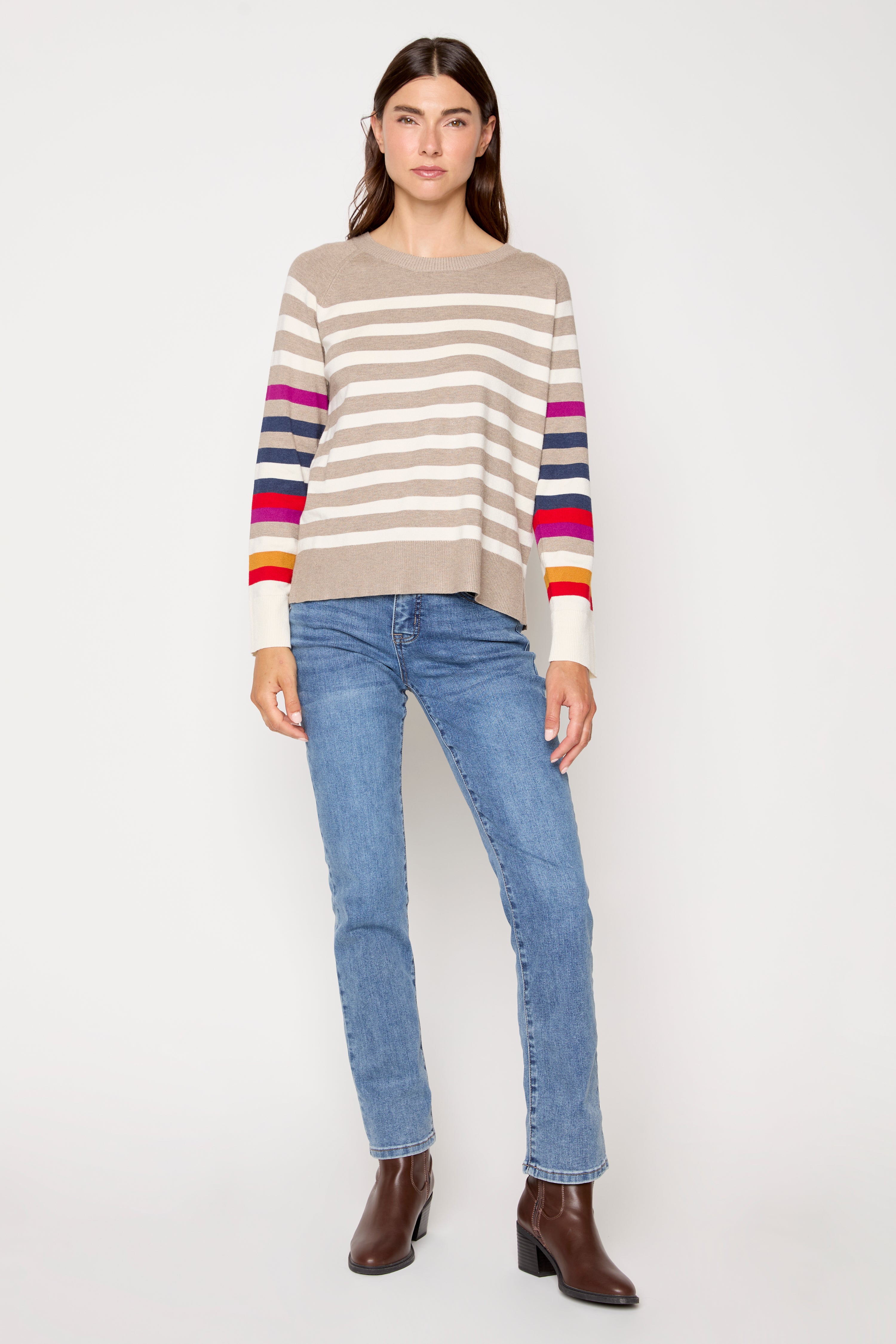 Crew Neck Striped Sweater