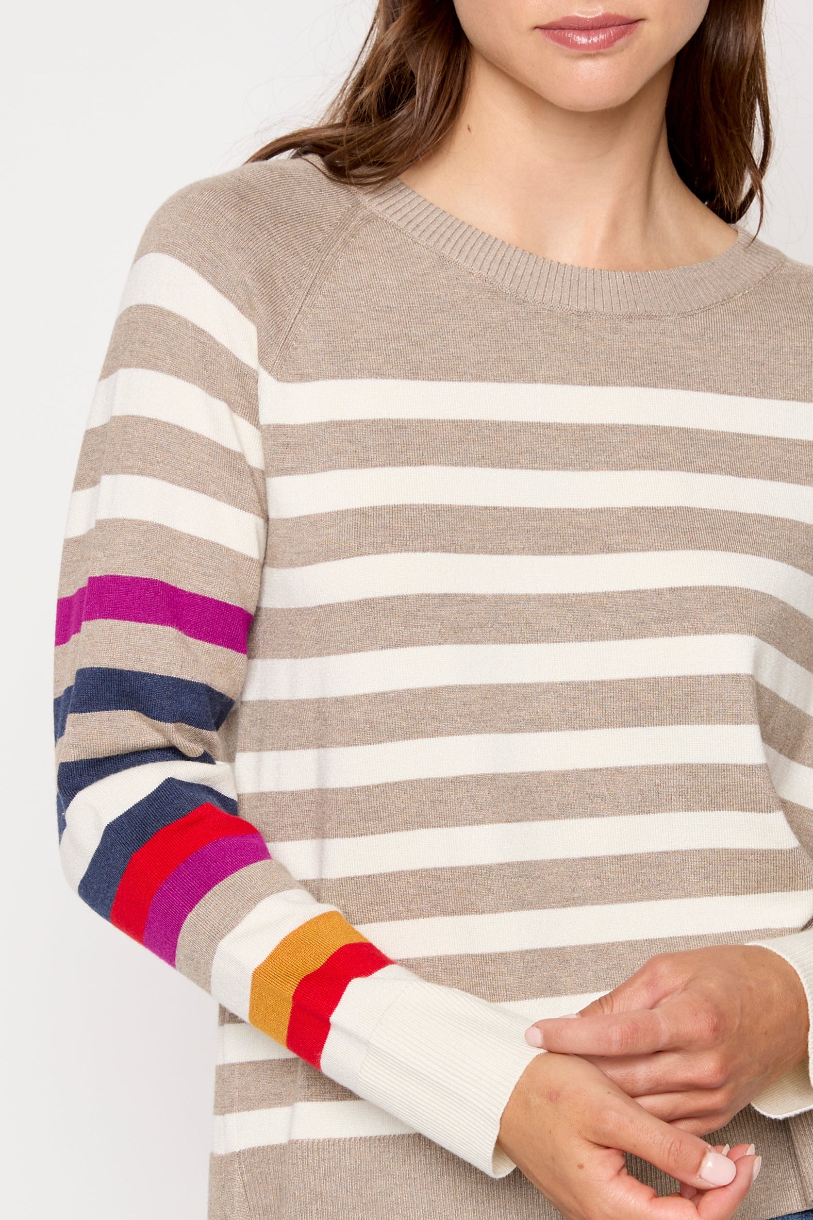 Crew Neck Striped Sweater