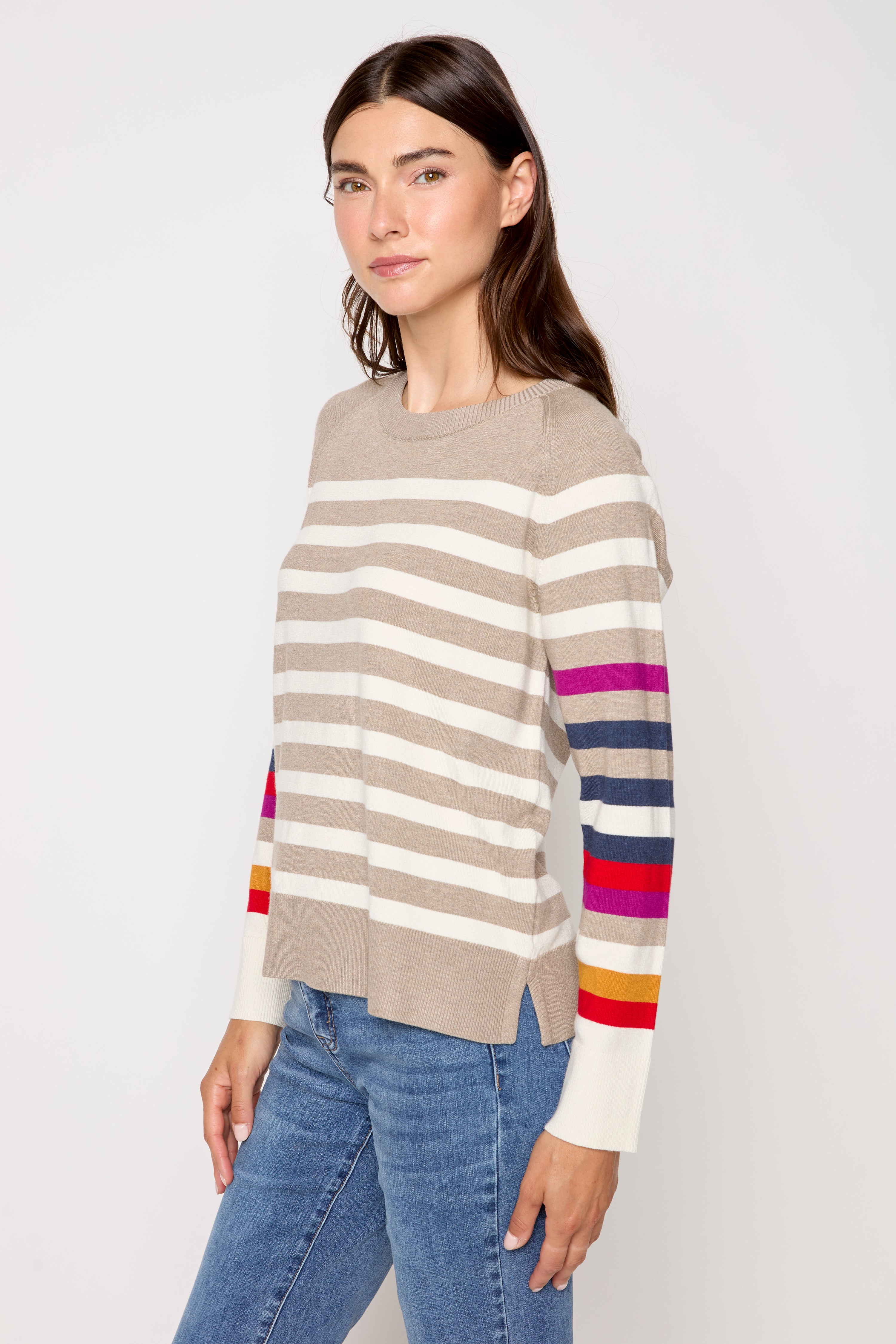 Crew Neck Striped Sweater
