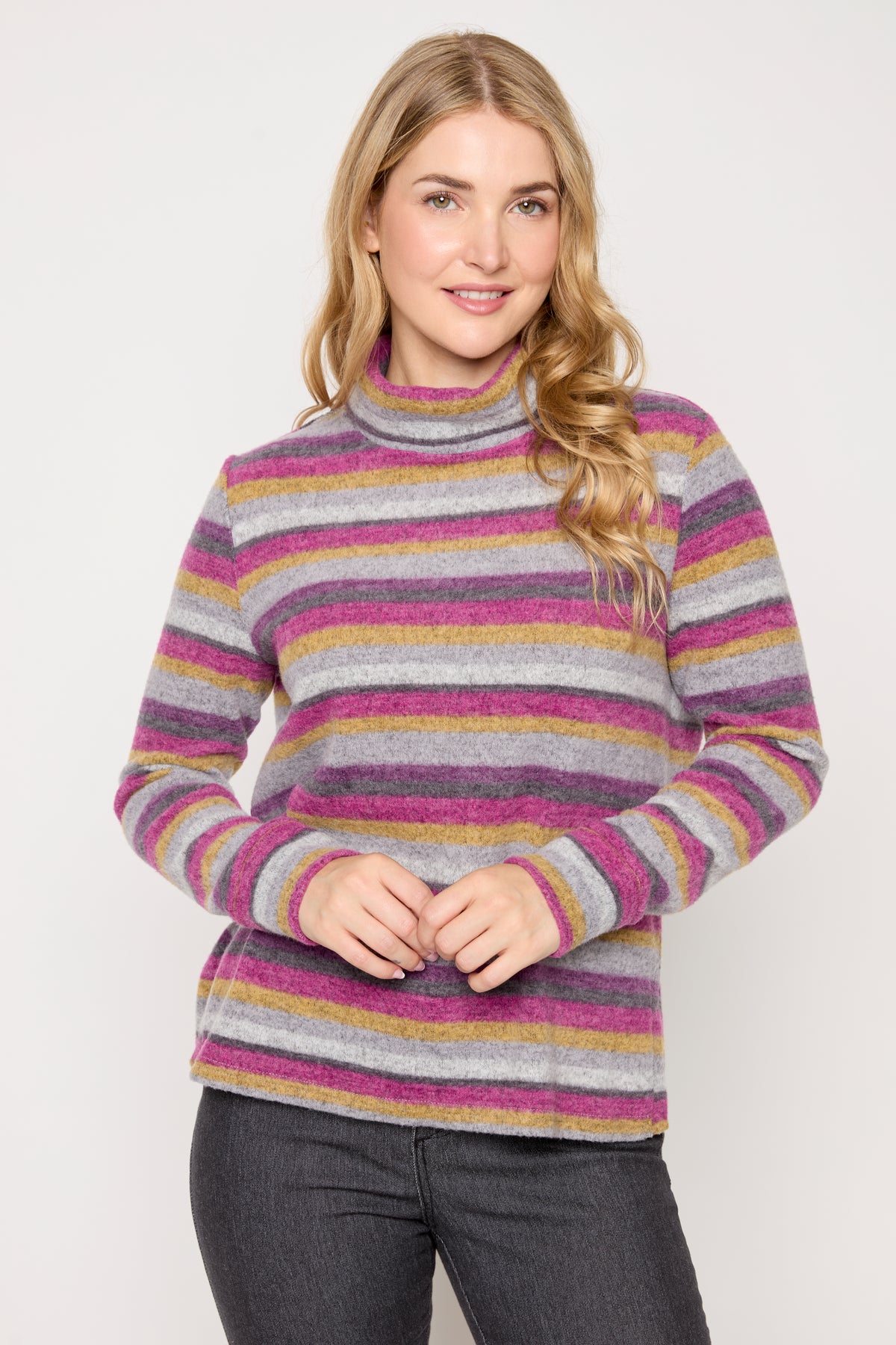 Stripe Funnel Neck Sweater